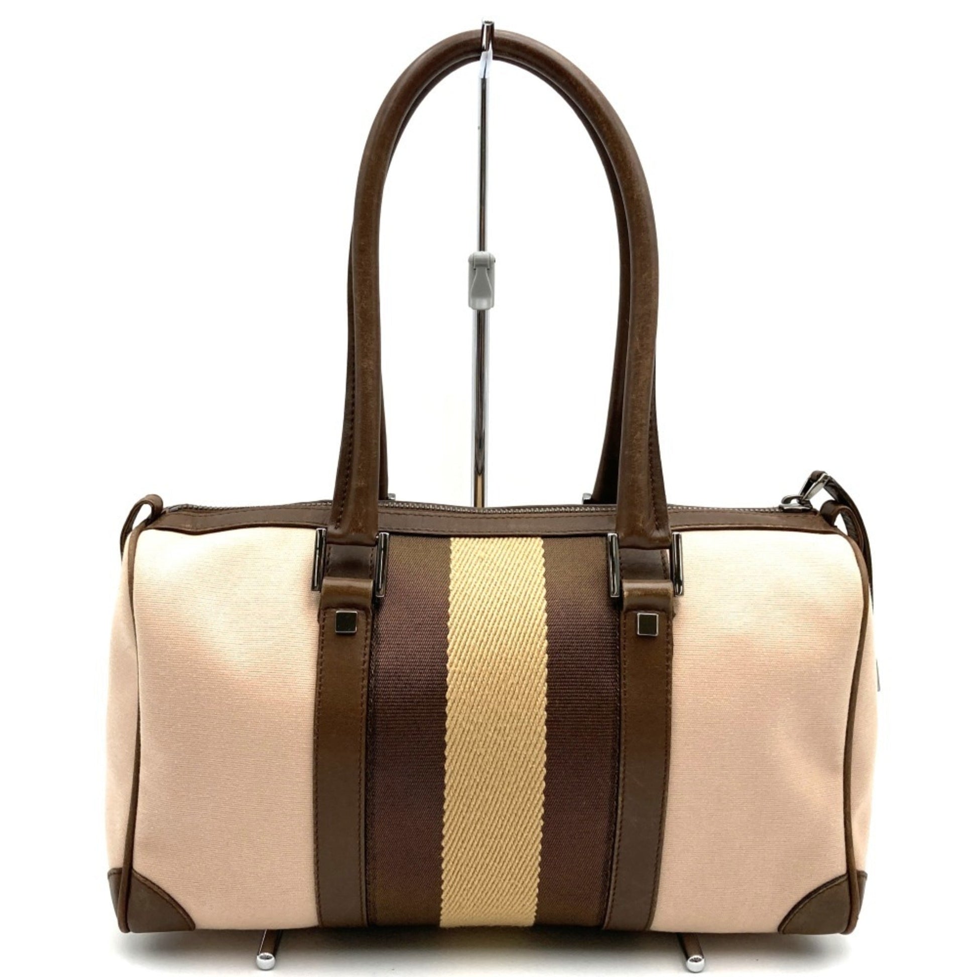 Gucci Leather Canvas Handbag
