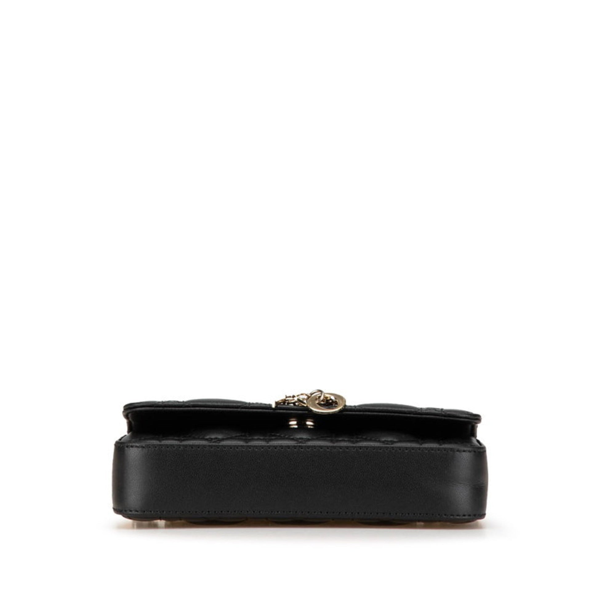 Christian Dior Black Leather Shoulder Bag ()