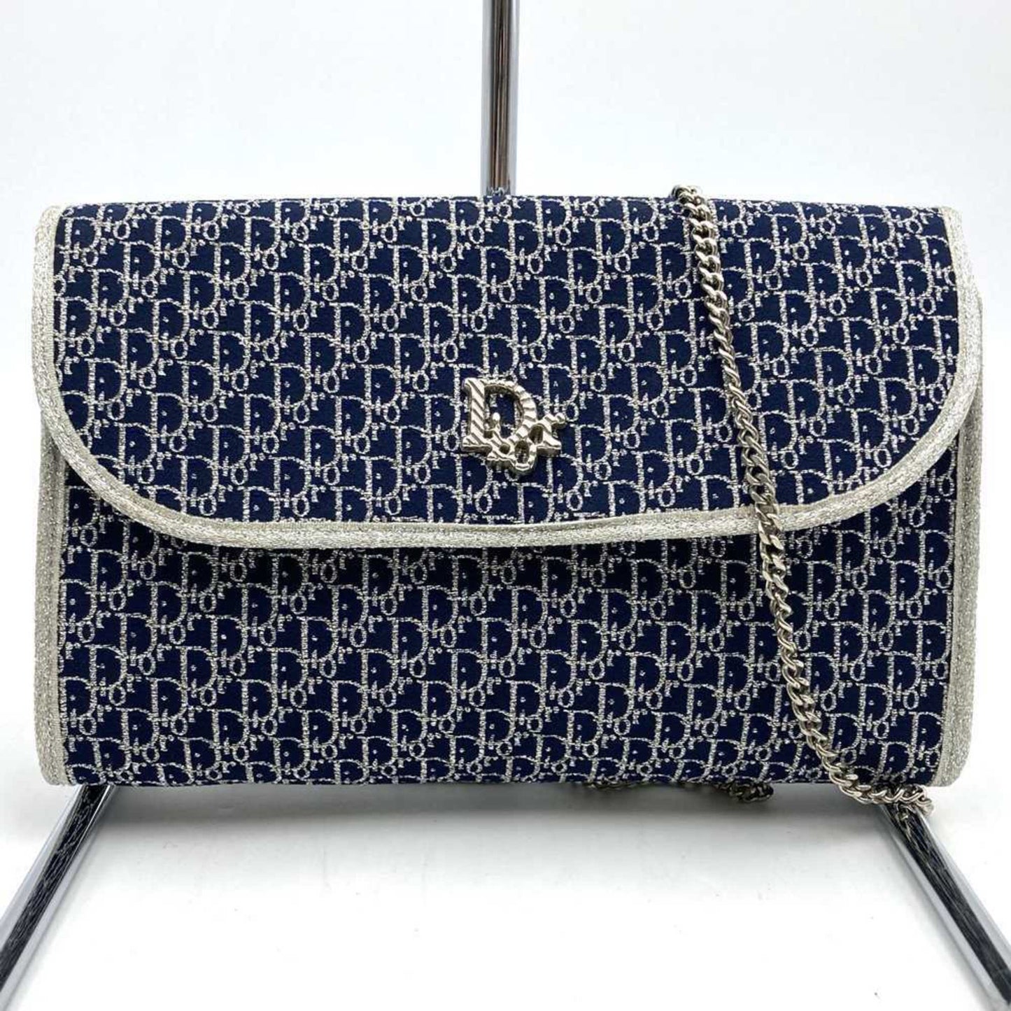 Christian Dior Navy Canvas Shoulder Bag ()
