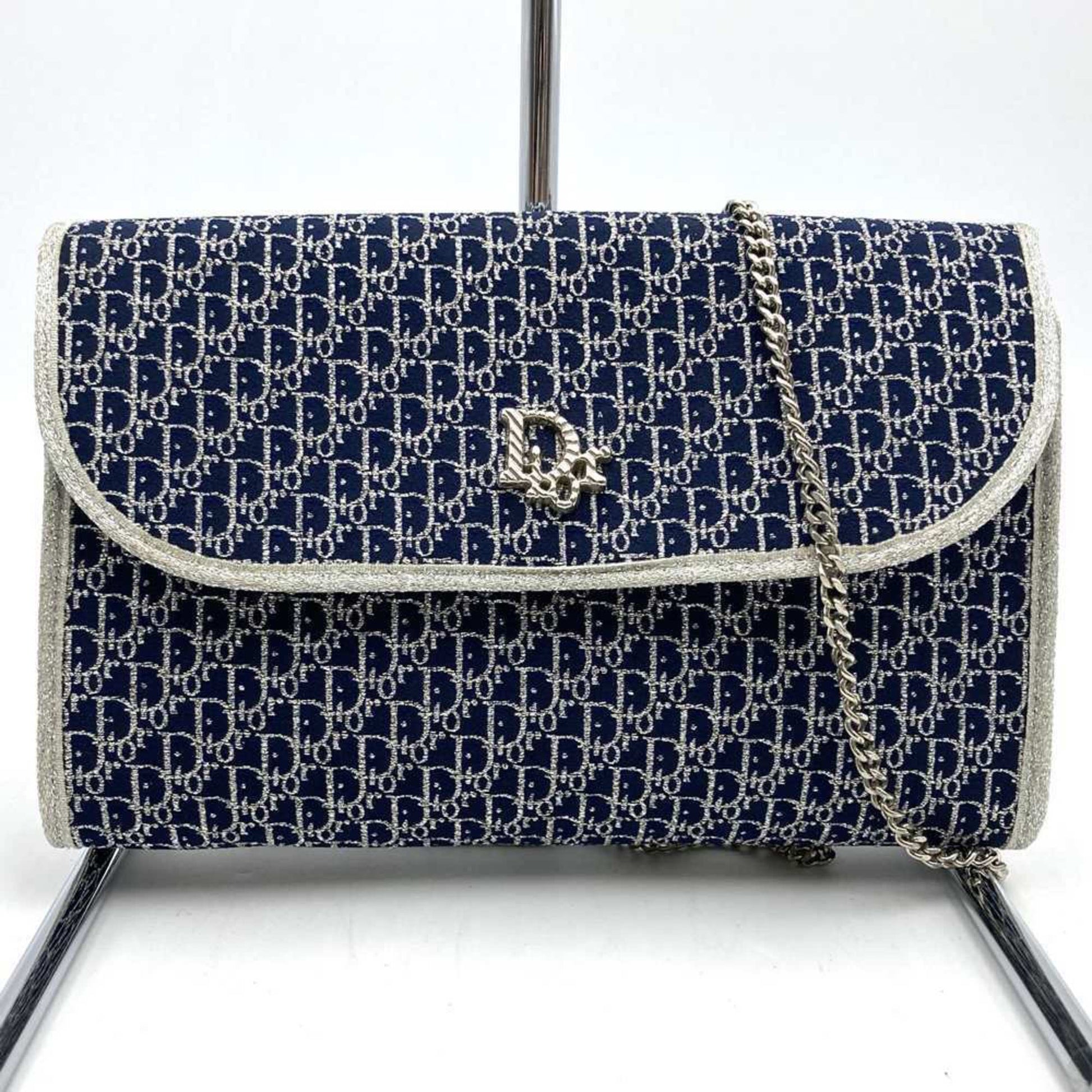 Christian Dior Navy Canvas Shoulder Bag ()