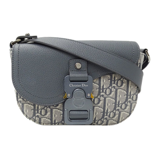 Christian Dior Gray Jacquard Leather Shoulder Bag ()