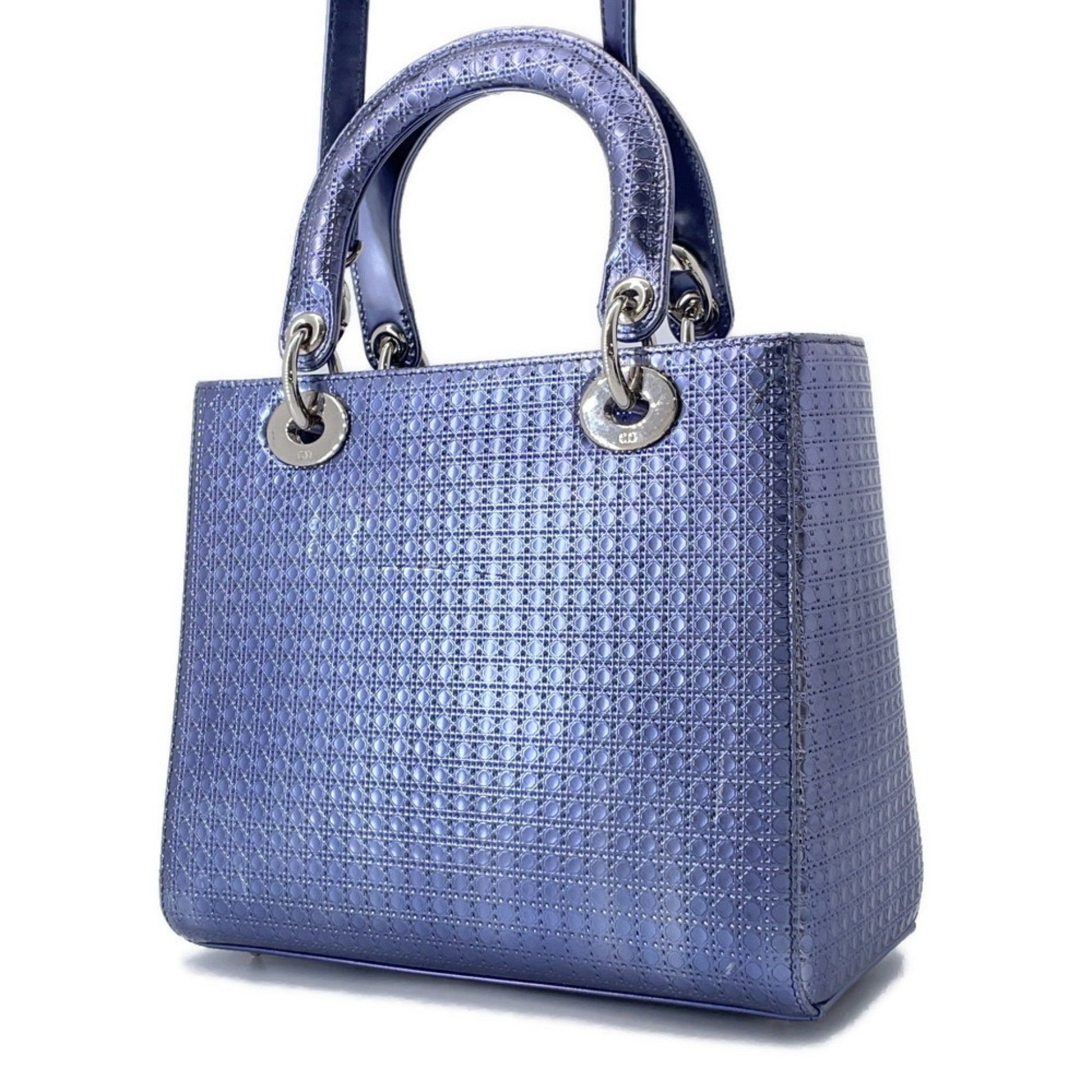 Christian Dior Metallic Purple Leather Handbag ()
