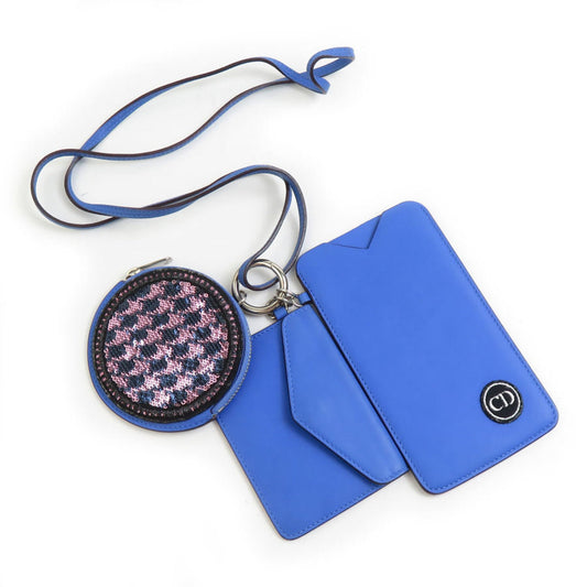 Christian Dior Blue Purple Leather Pouch ()