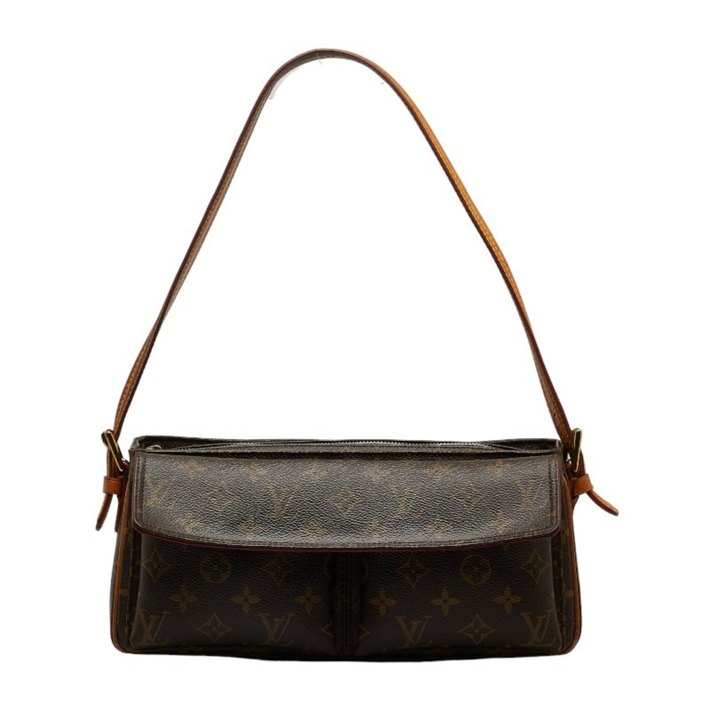 LOUIS VUITTON Monogram Vivacite MM Shoulder Bag M51164 Brown PVC Leather Women's
