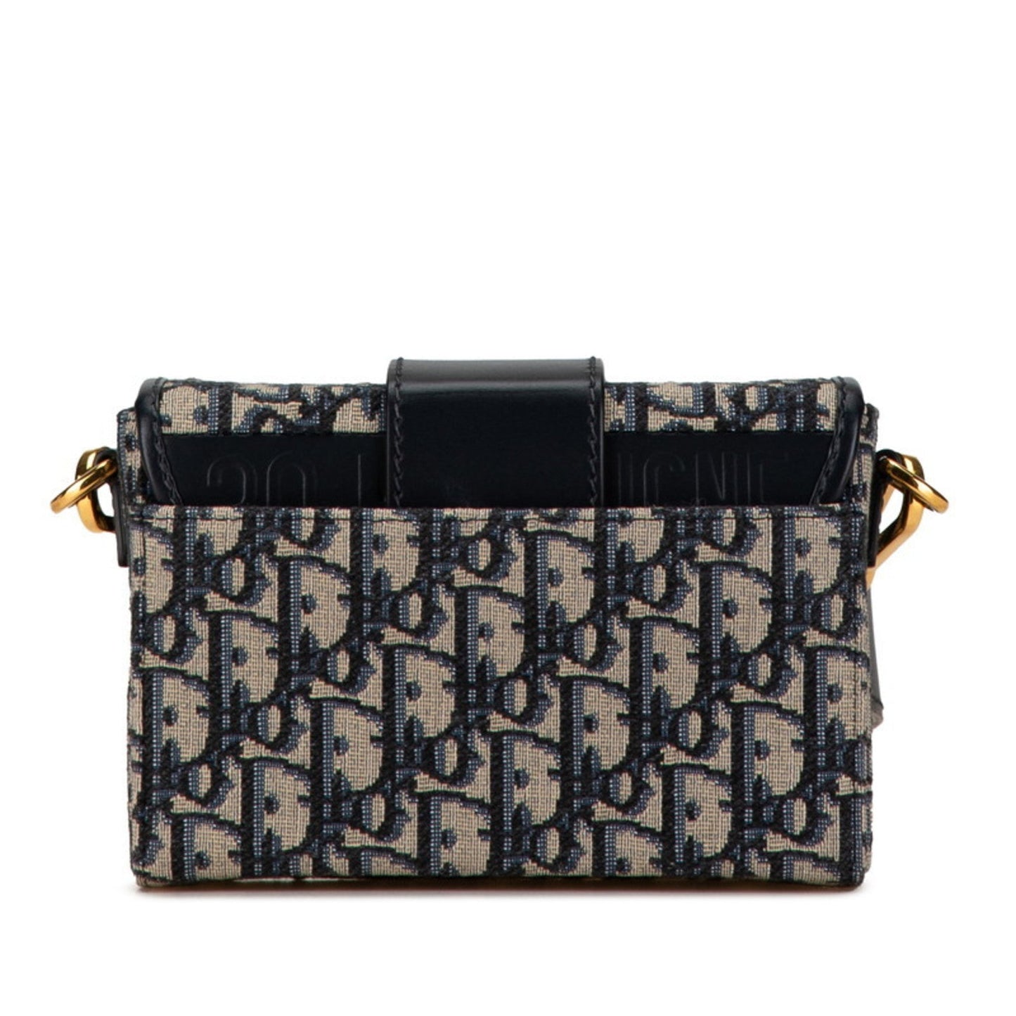 Christian Dior Beige Navy Jacquard Leather Shoulder Bag ()