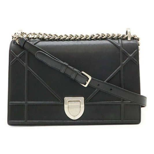 Christian Dior Black Leather Clutch Bag Shoulder Bag ()