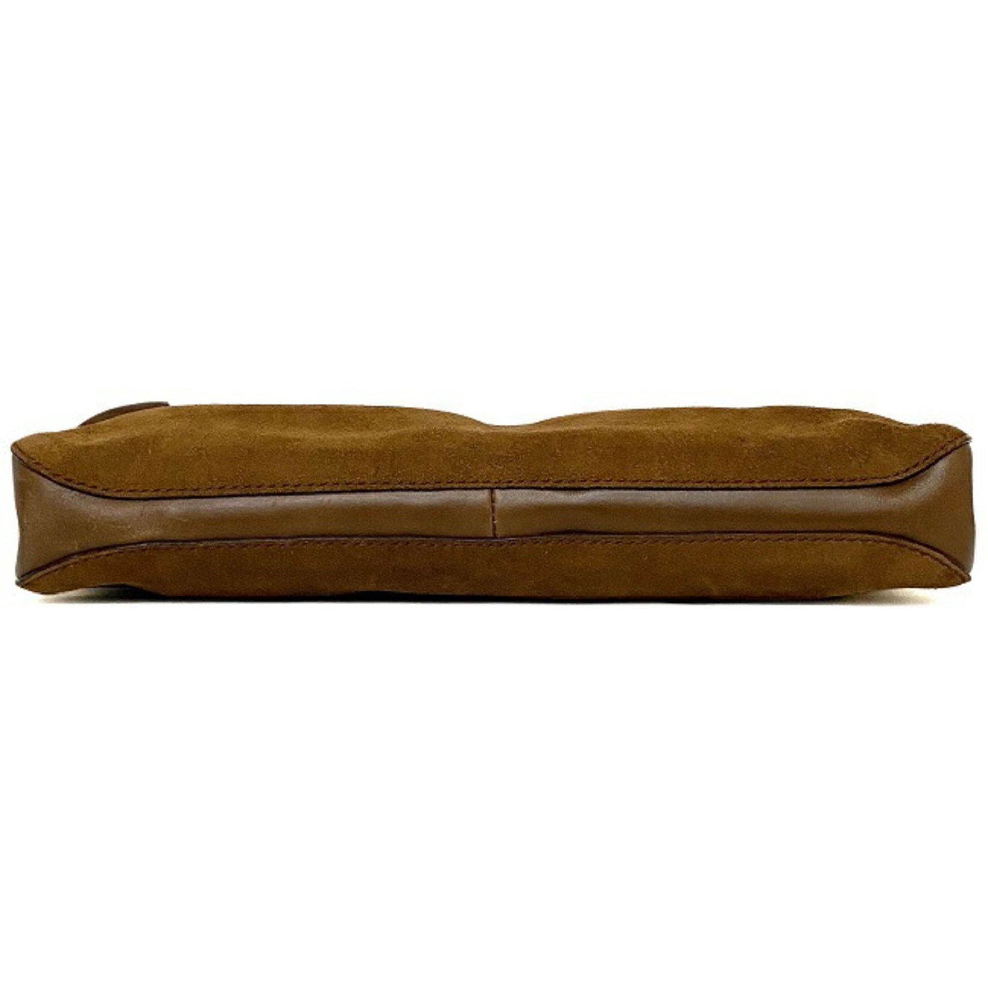 Gucci Horsebit Brown Leather Suede Handbag
