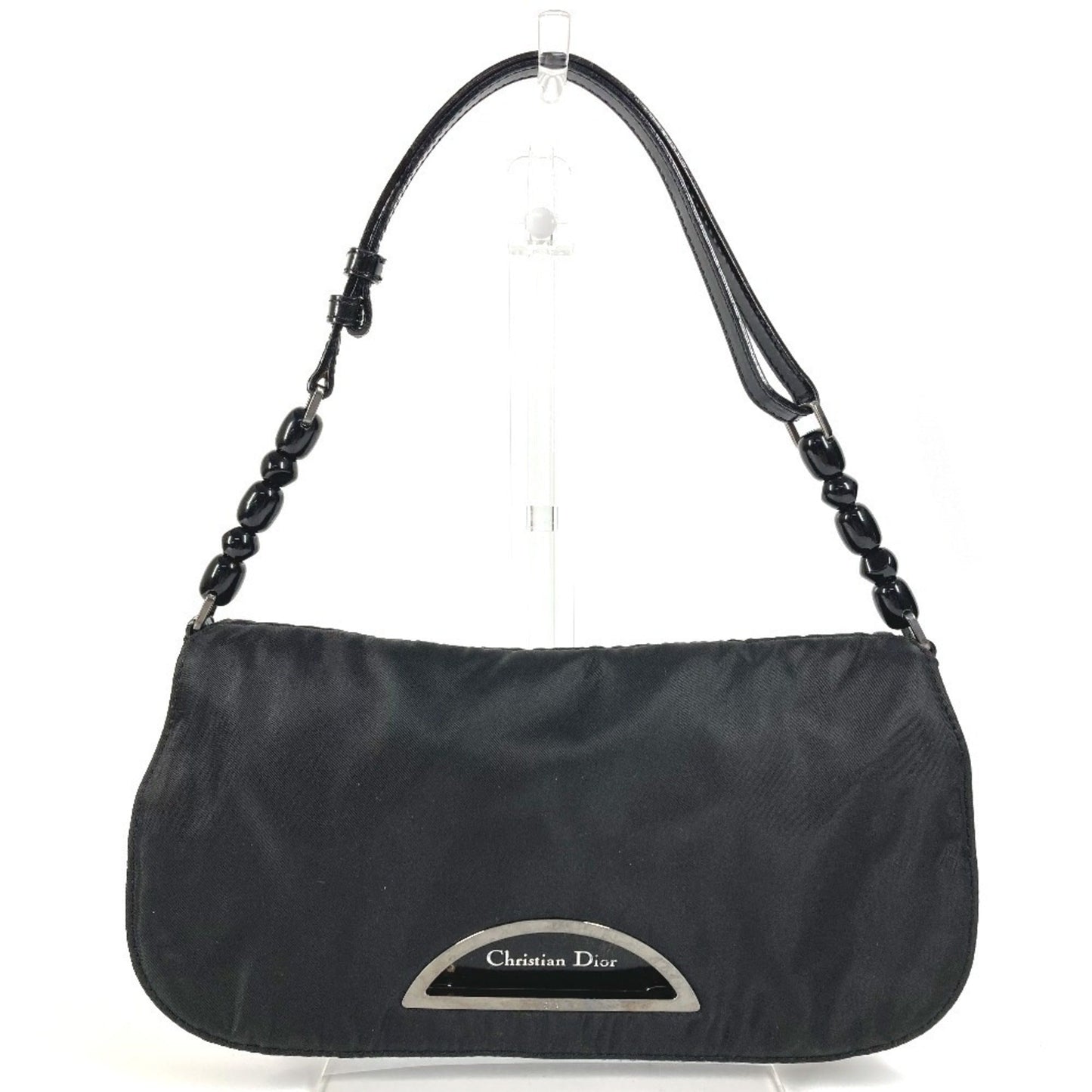 Christian Dior Black Monogram Nylon Pouch Shoulder Bag ()