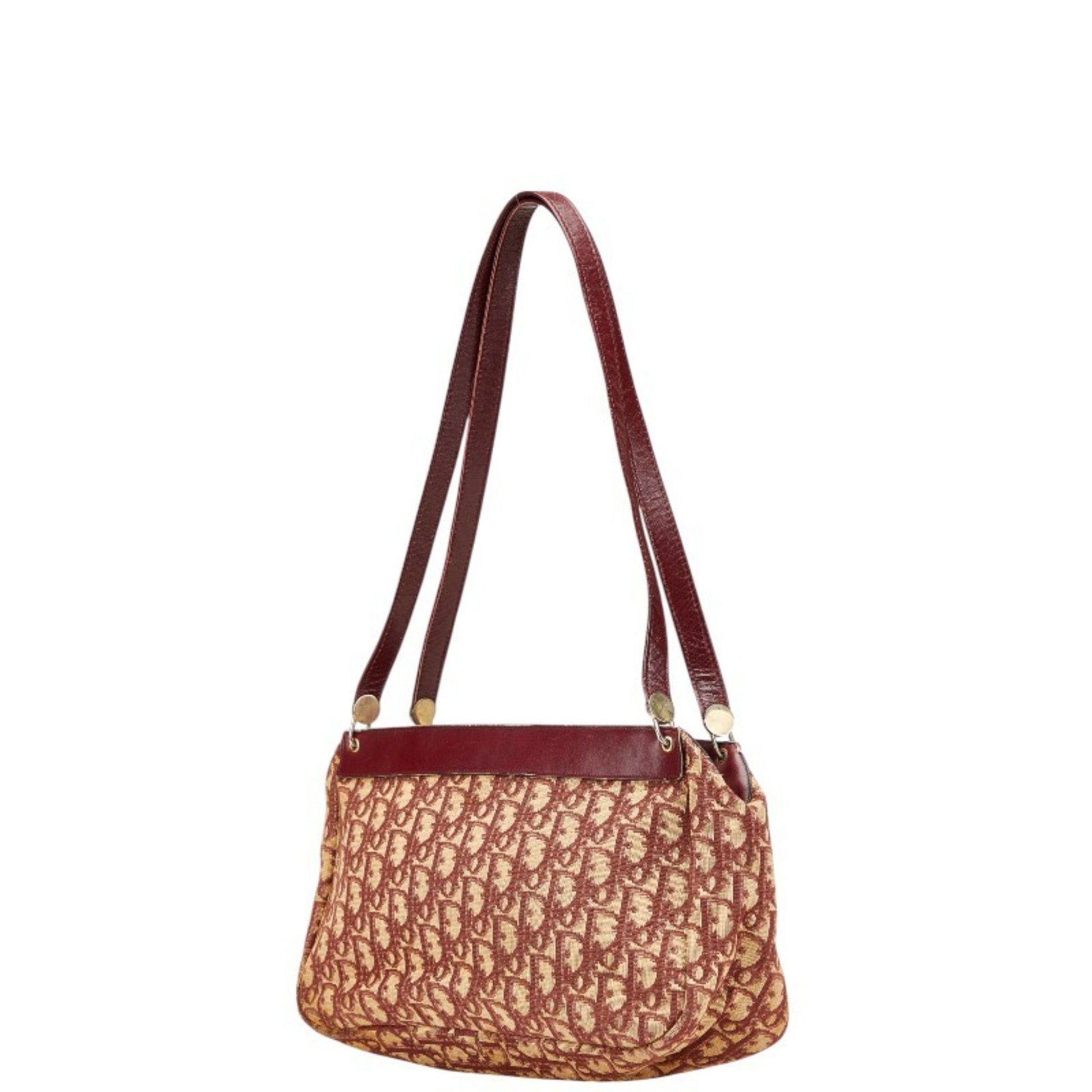 Christian Dior Trotter Red Brown Canvas Handbag Shoulder Bag ()