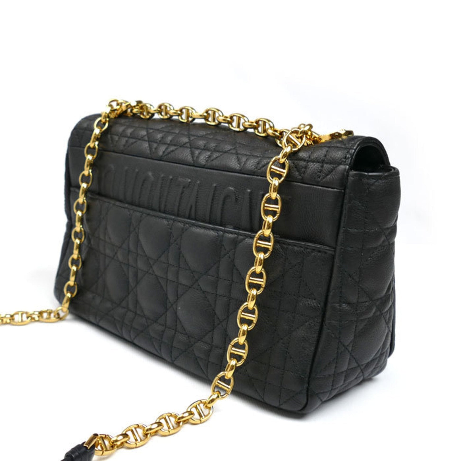 Christian Dior Black Leather Shoulder Bag ()