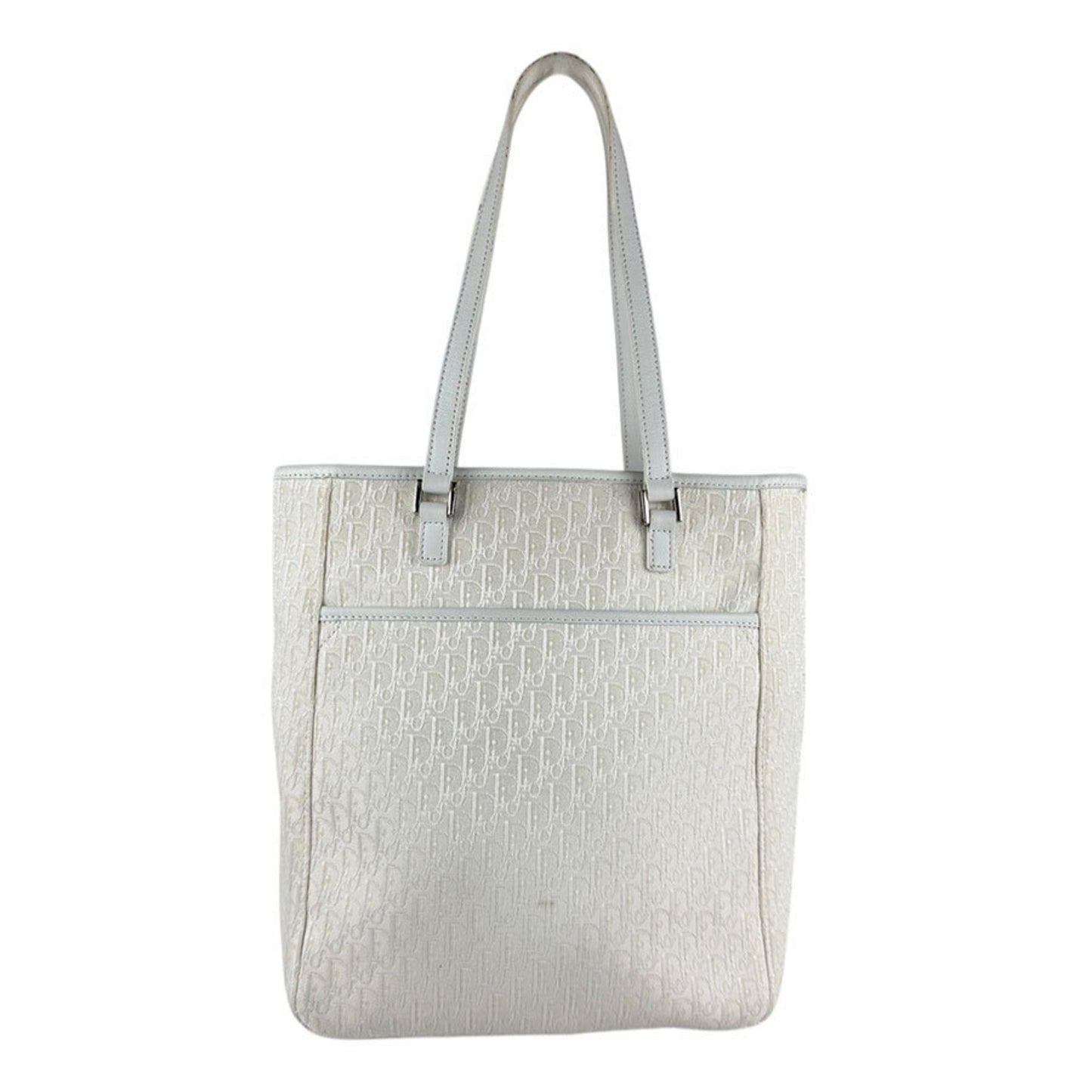 Christian Dior Ivory Canvas Leather Handbag ()