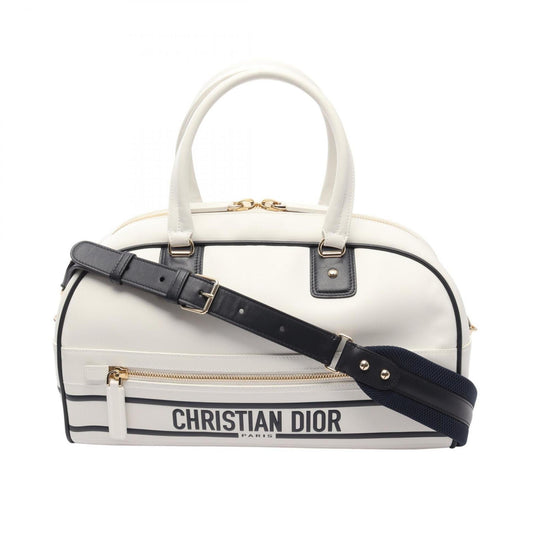 Christian Dior Black White Leather Handbag ()