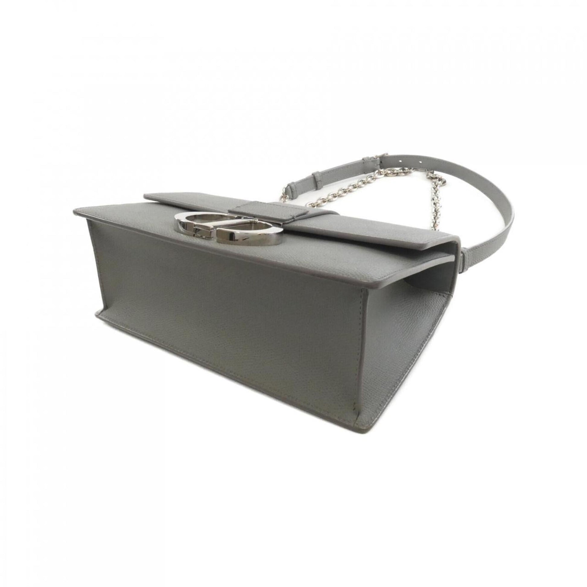 Christian Dior Gray Leather Shoulder Bag ()