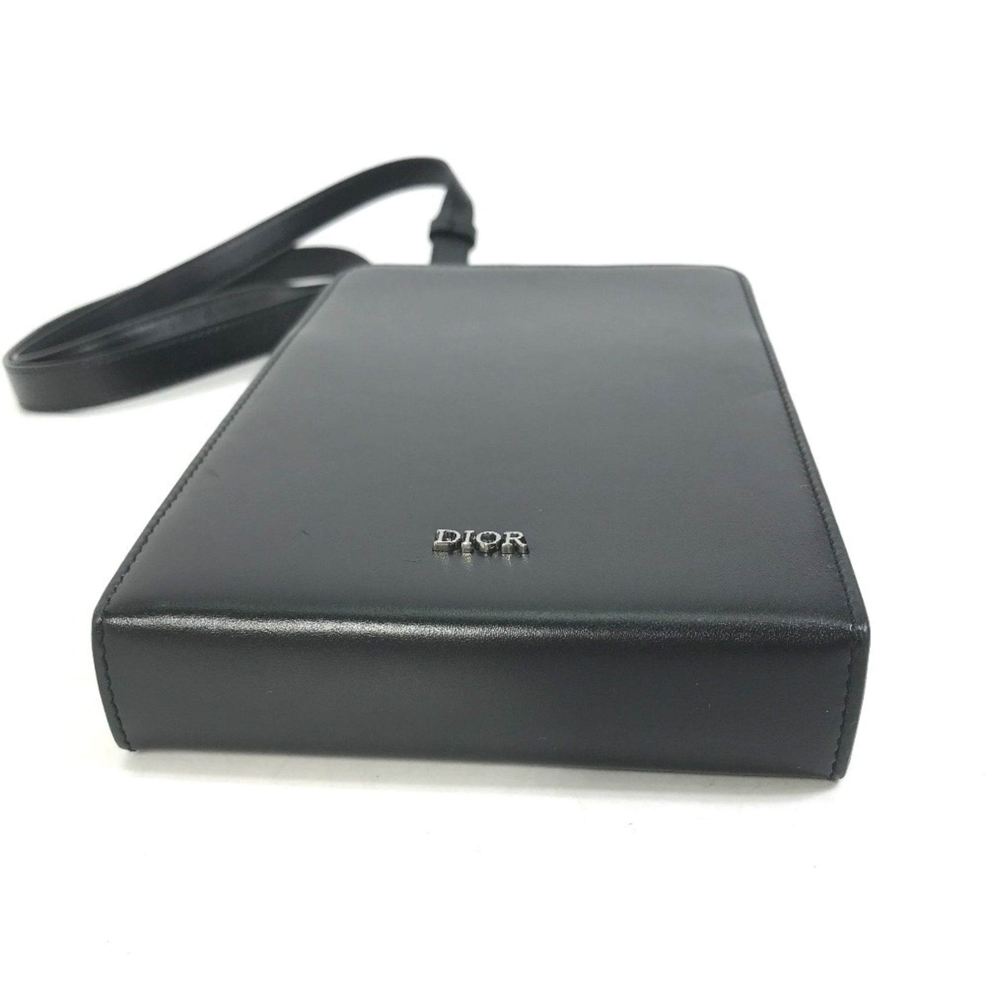 Christian Dior Black Leather Pochette Shoulder Bag ()