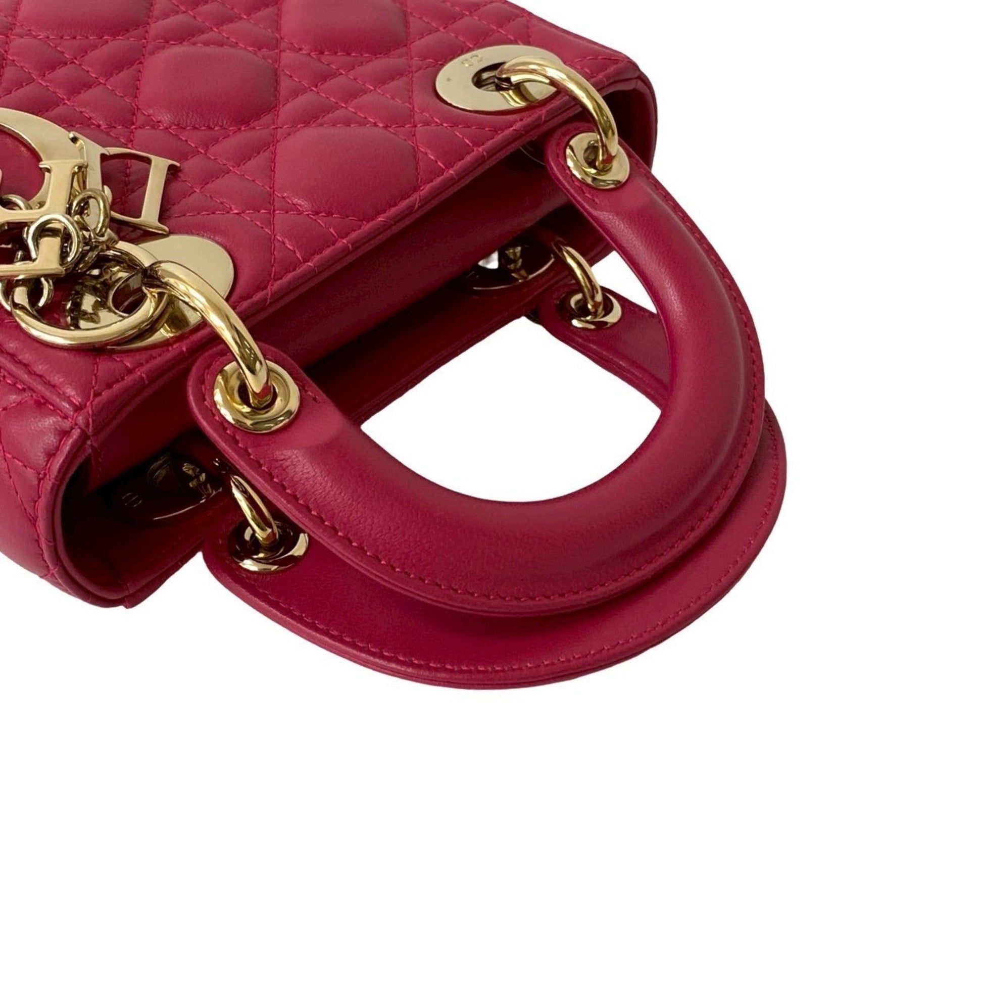 Christian Dior Pink Leather Handbag Shoulder Bag ()
