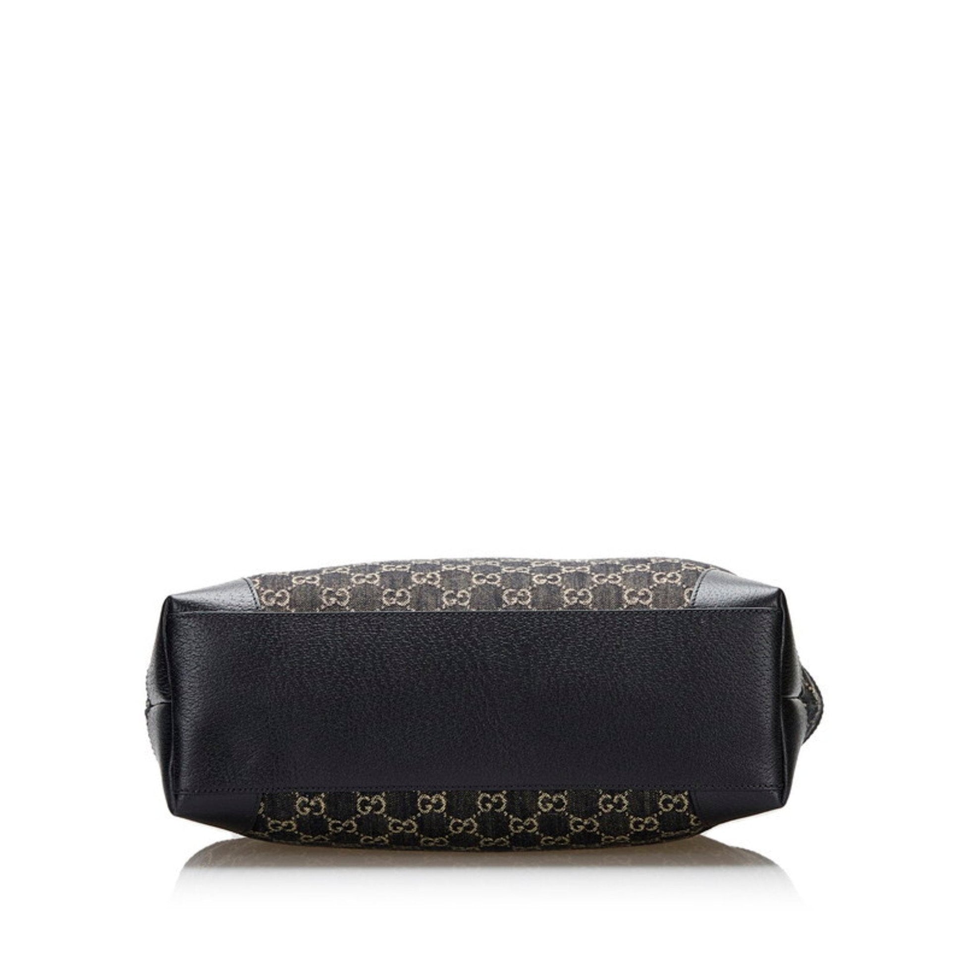 Gucci Offdia GG Medium Tote Bag 631685 Black Canvas Leather Ladies GUCCI