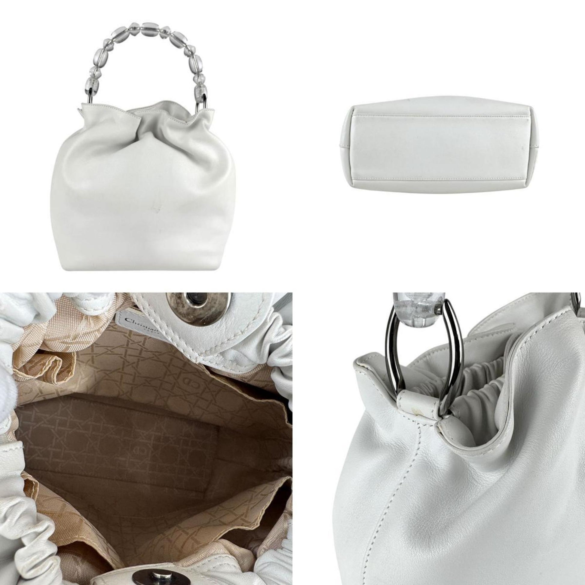 Christian Dior White Leather Handbag ()