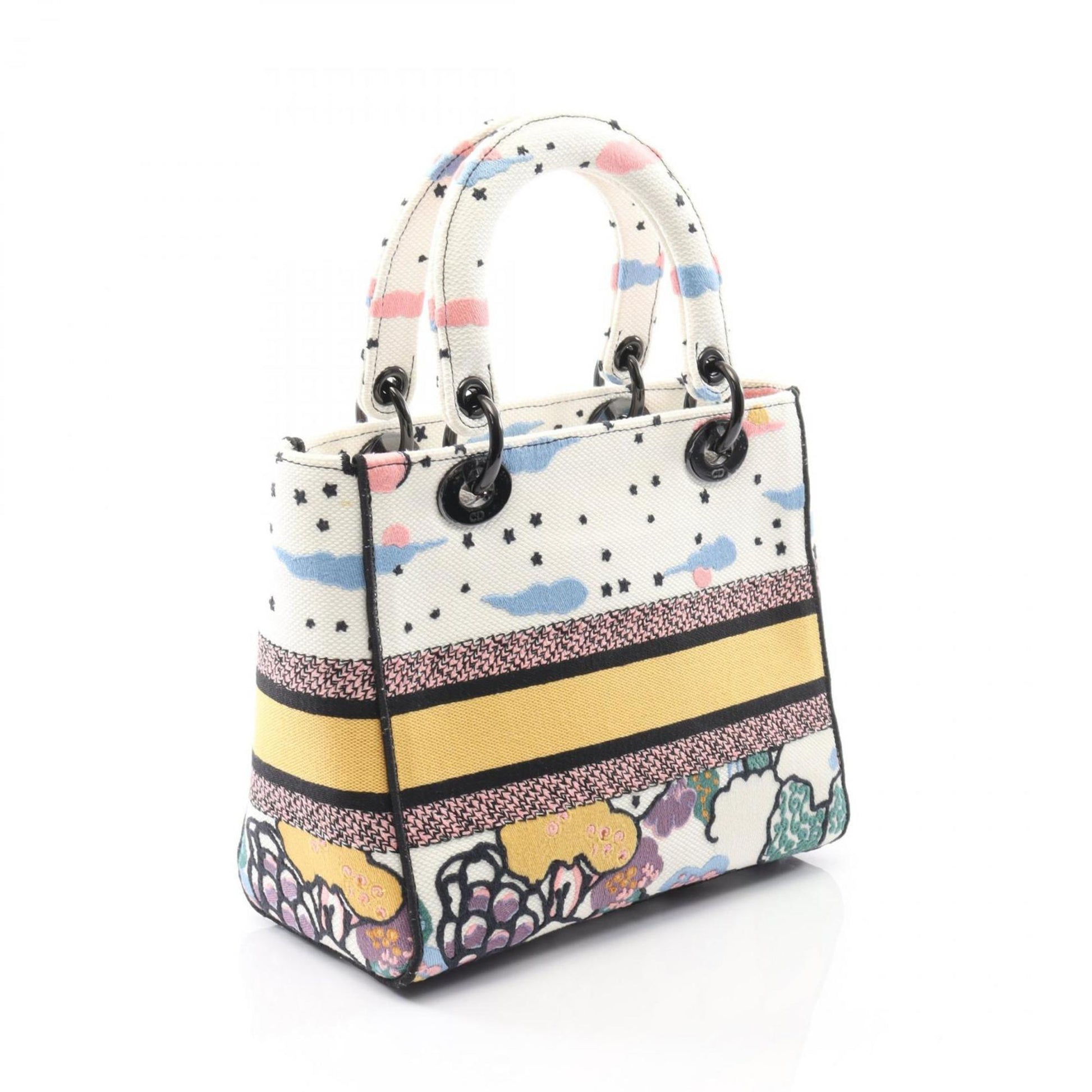 Christian Dior Multi-Color White Canvas Handbag ()
