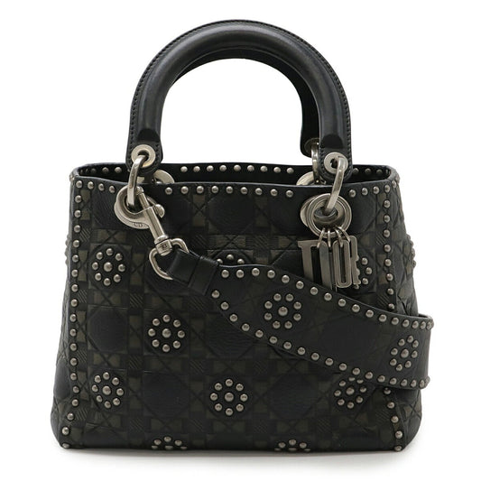 Christian Dior Black Khaki Leather Handbag Shoulder Bag ()