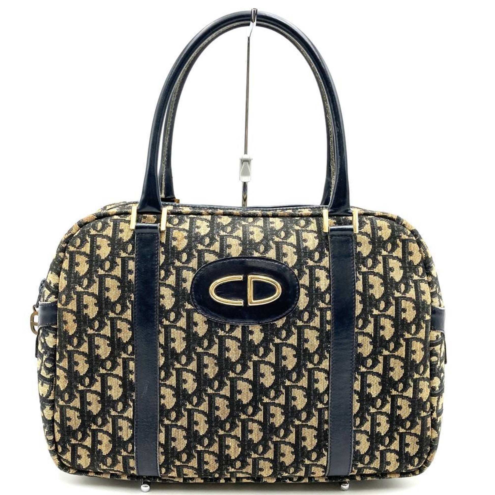 Christian Dior Navy Canvas Boston Bag Handbag ()