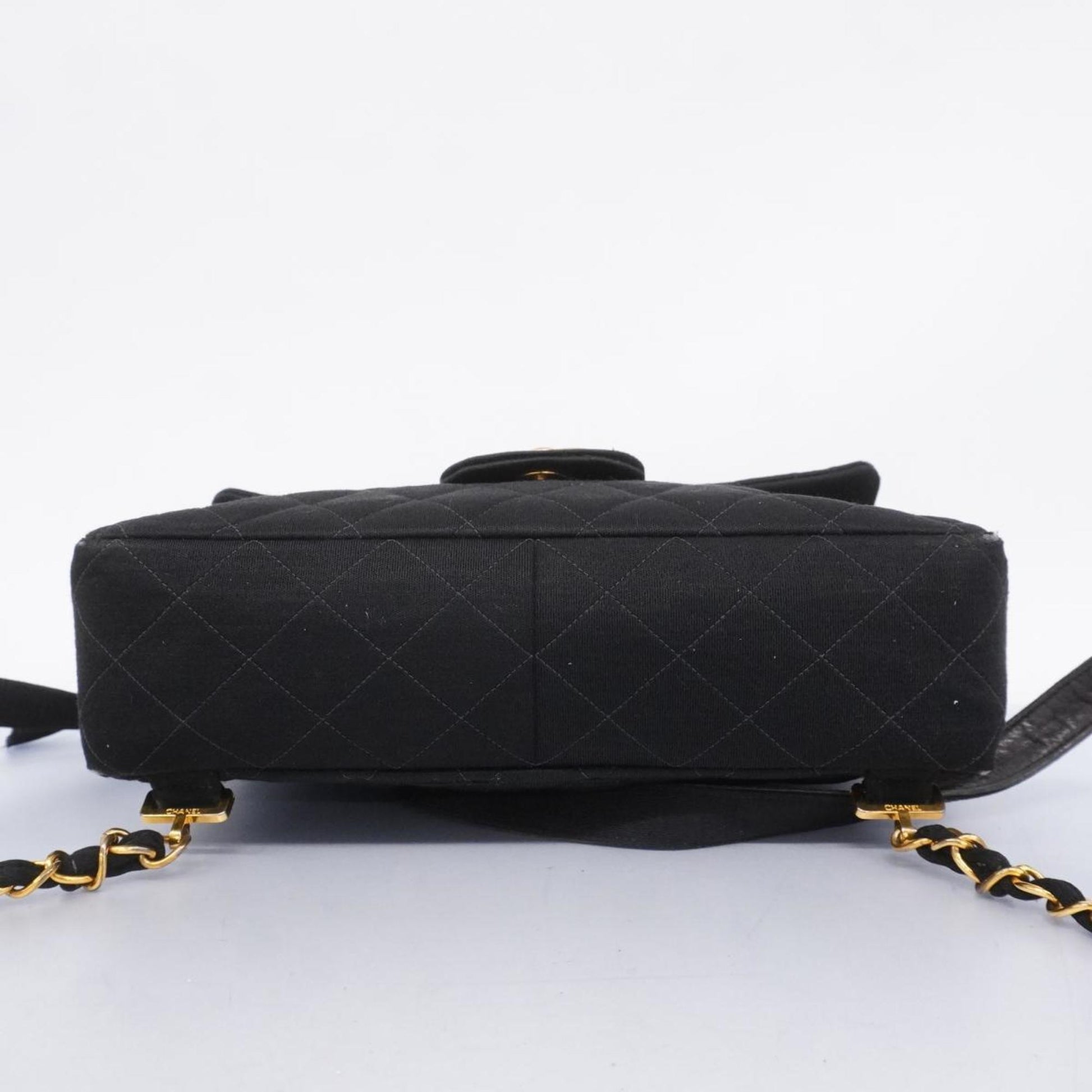 Chanel Backpack Matelasse Cotton Black Women's