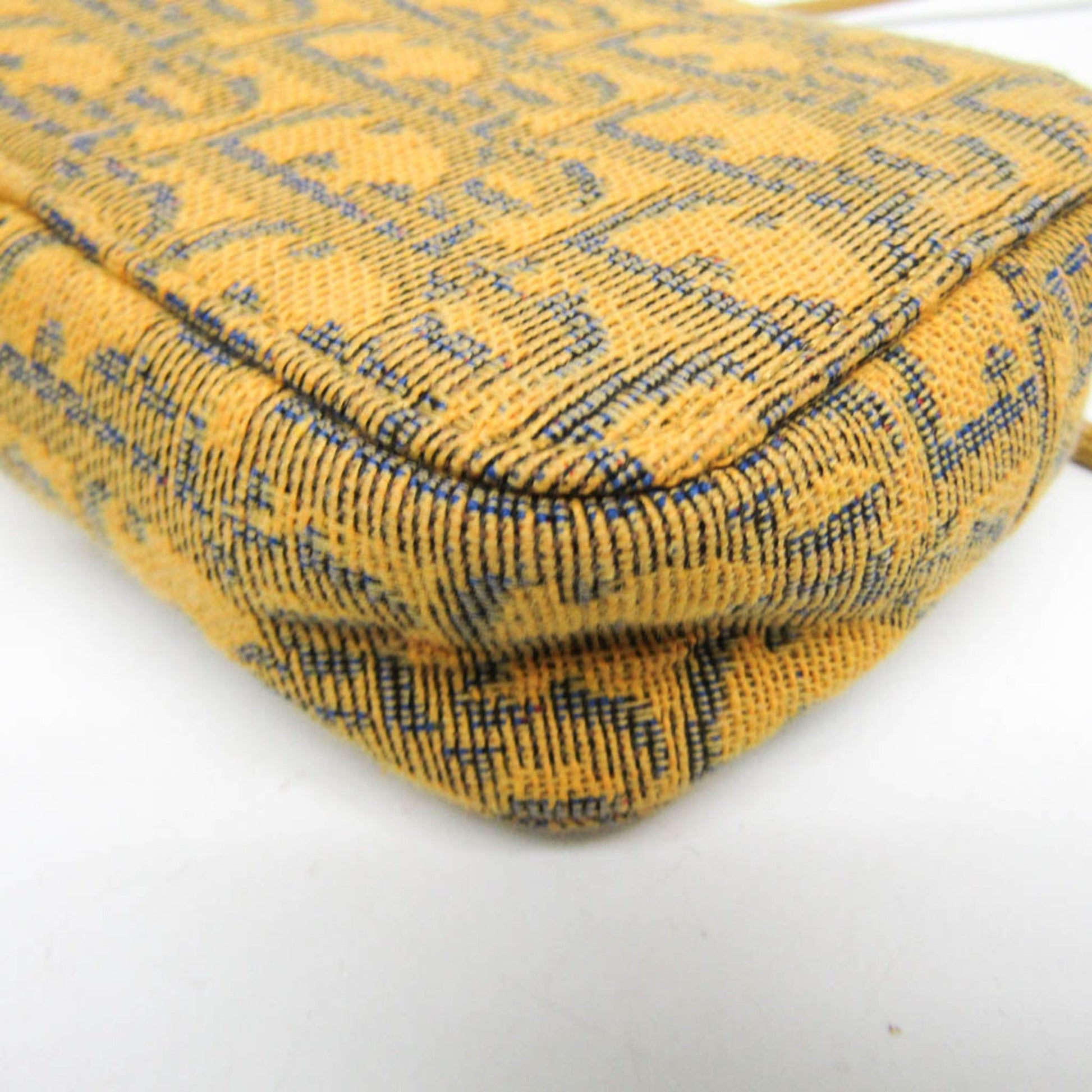 Christian Dior Yellow Leather Jacquard Pouch Shoulder Bag ()