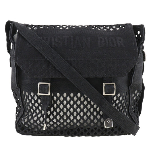 Christian Dior Black Mesh Messenger Bag Shoulder Bag ()
