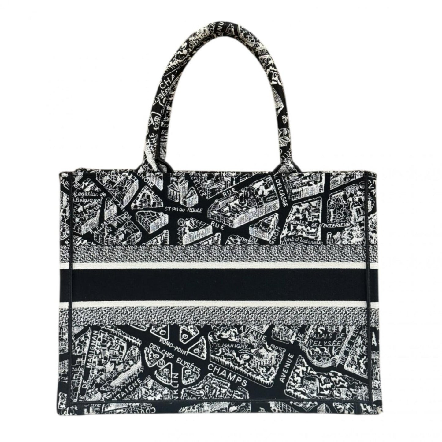 Christian Dior Black White Canvas Tote Bag ()