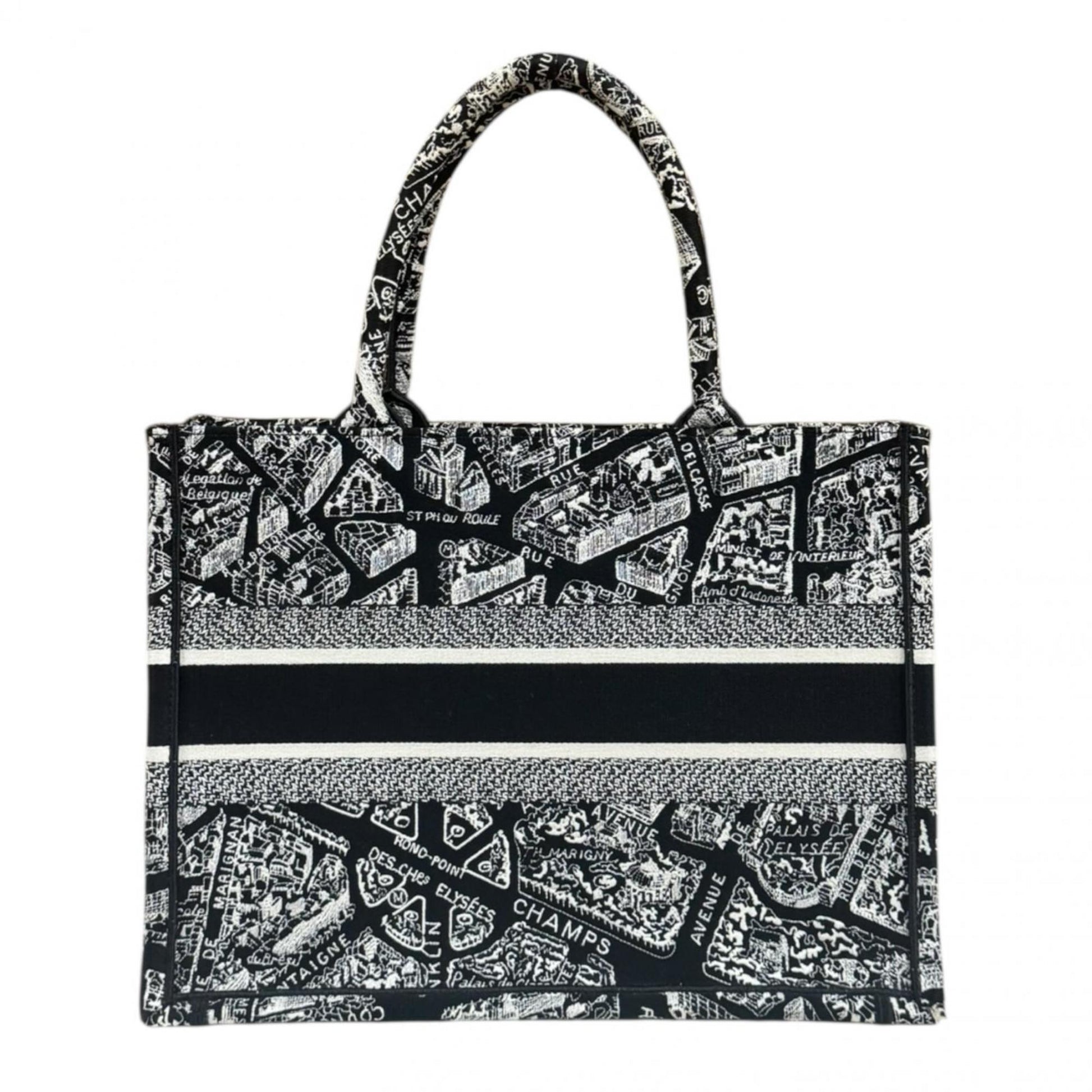 Christian Dior Black White Canvas Tote Bag ()