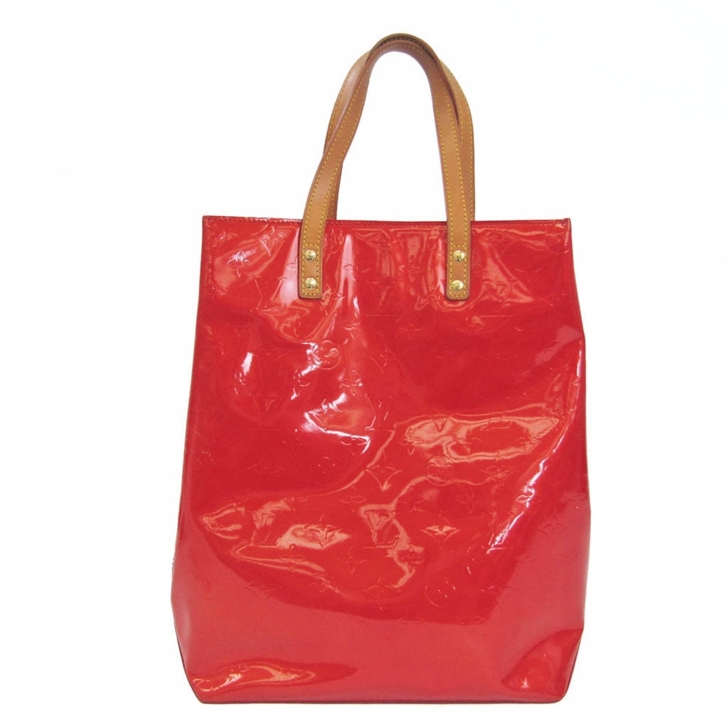 LOUIS VUITTON Monogram Vernis Reade MM M91086 Women's Handbag Rouge