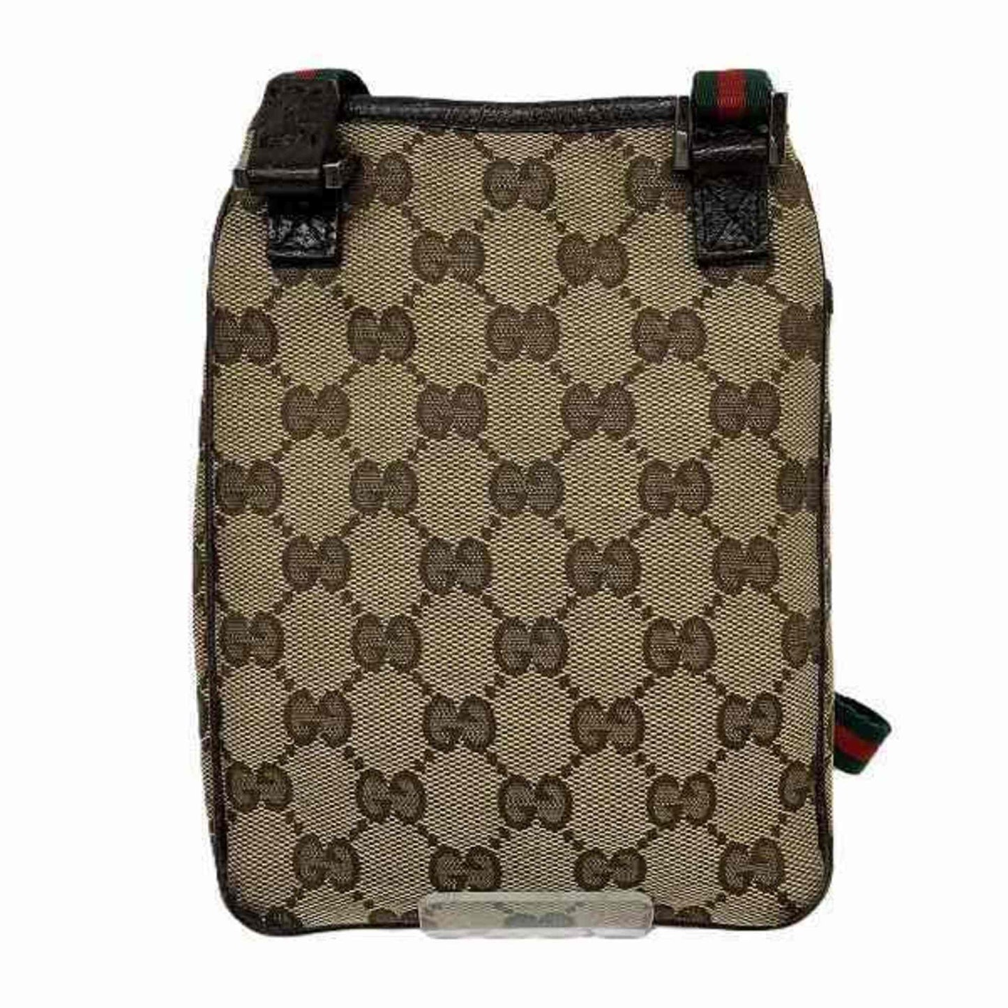Gucci Pochette Leather Canvas Shoulder Bag
