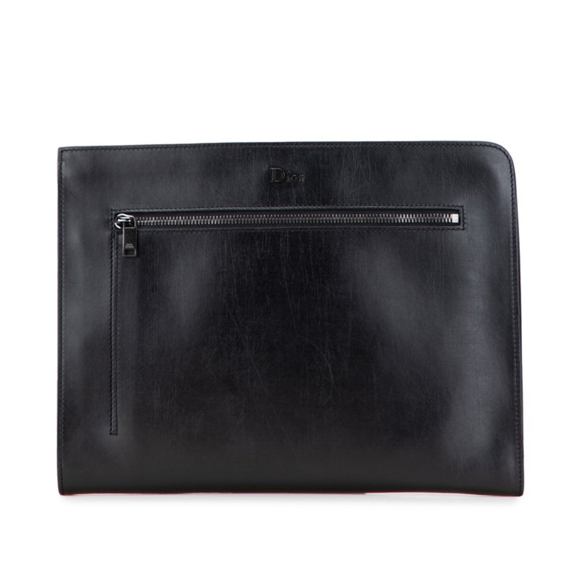 Christian Dior Black Leather Clutch Bag ()