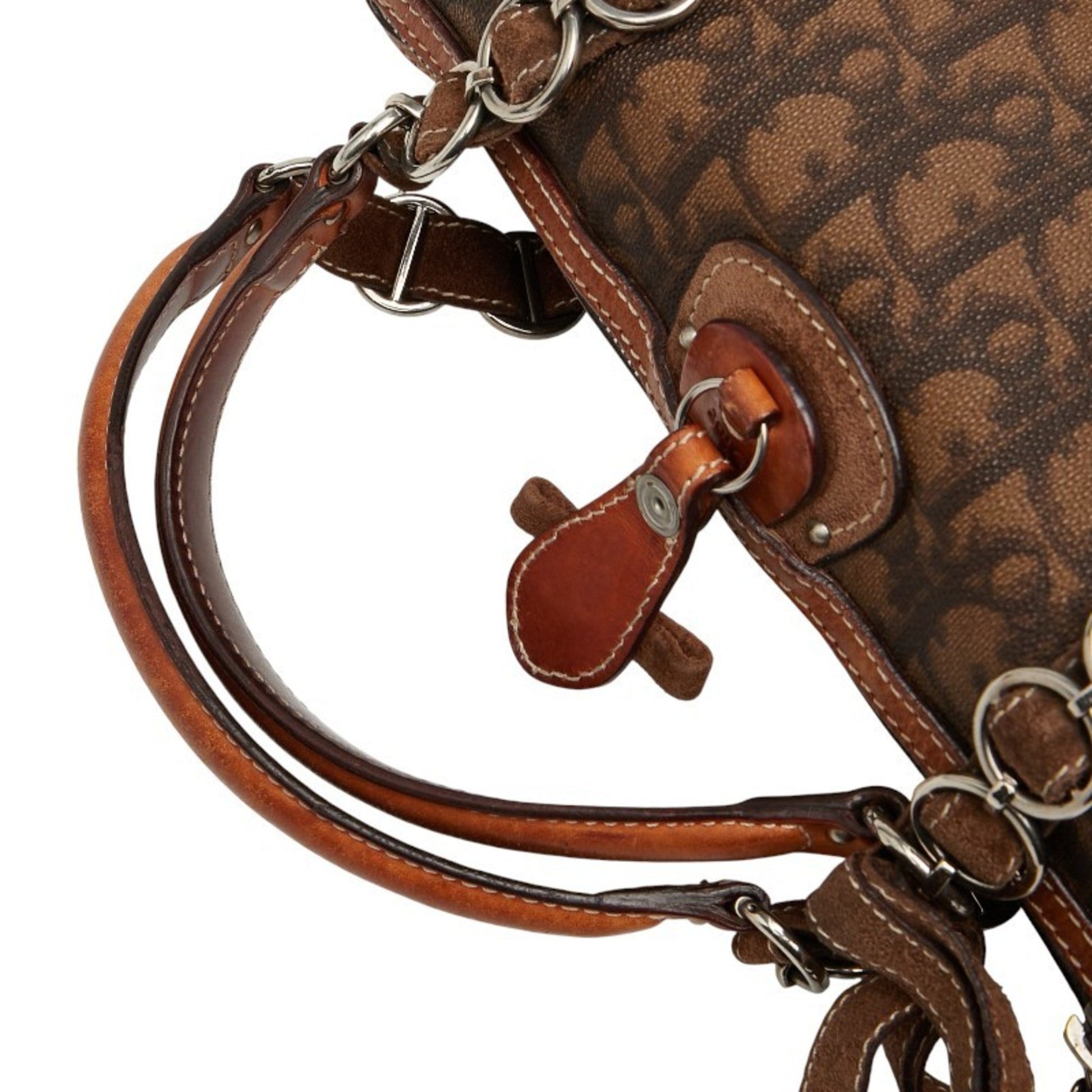 Christian Dior Trotter Brown Pvc Leather Handbag ()
