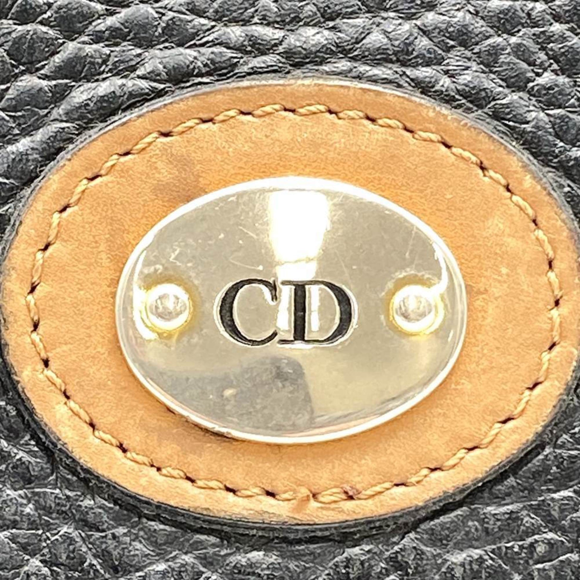 Christian Dior Black Leather Shoulder Bag ()