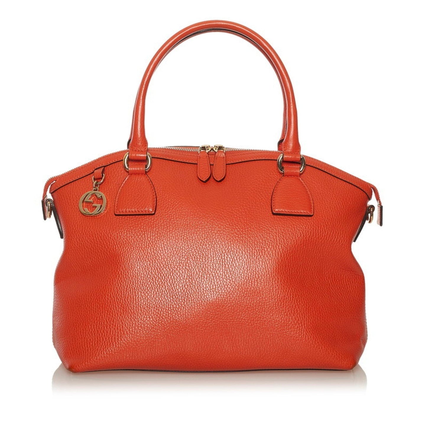 Gucci Interlocking G Orange Leather Shoulder Bag
