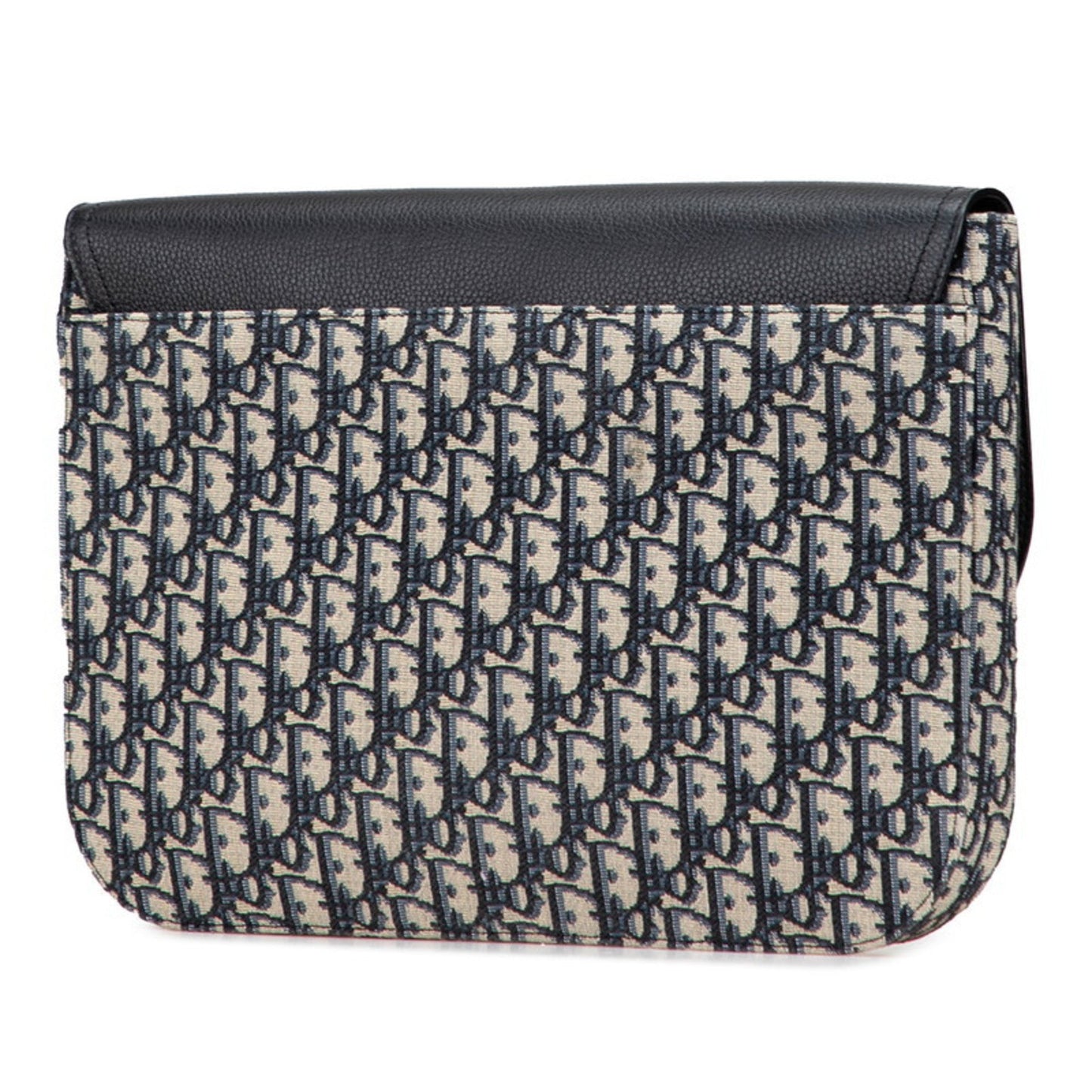 Christian Dior Beige Navy Black Canvas Leather Clutch Bag ()