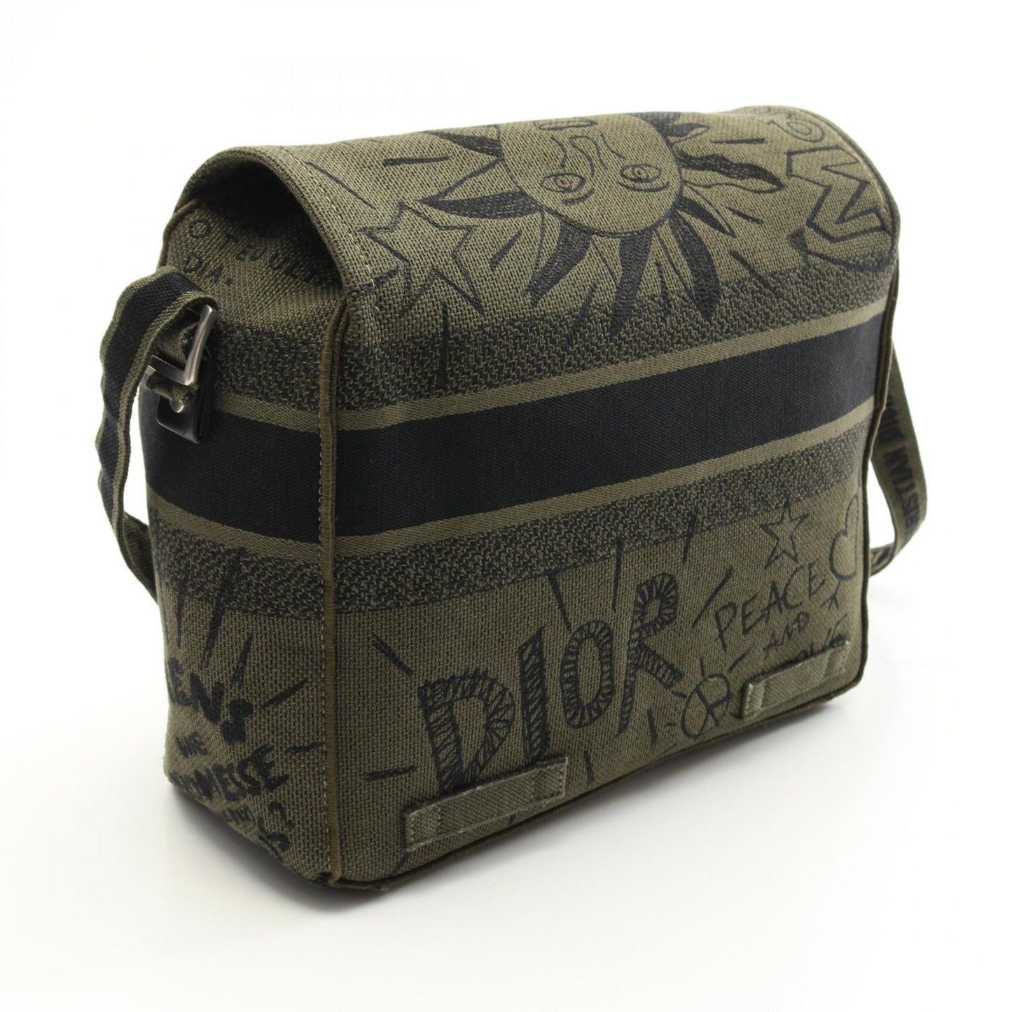 Christian Dior Khaki Canvas Shoulder Bag ()