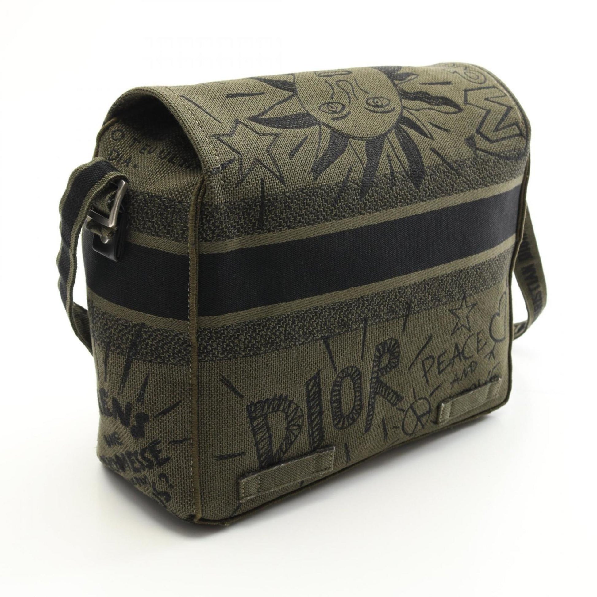 Christian Dior Khaki Canvas Shoulder Bag ()
