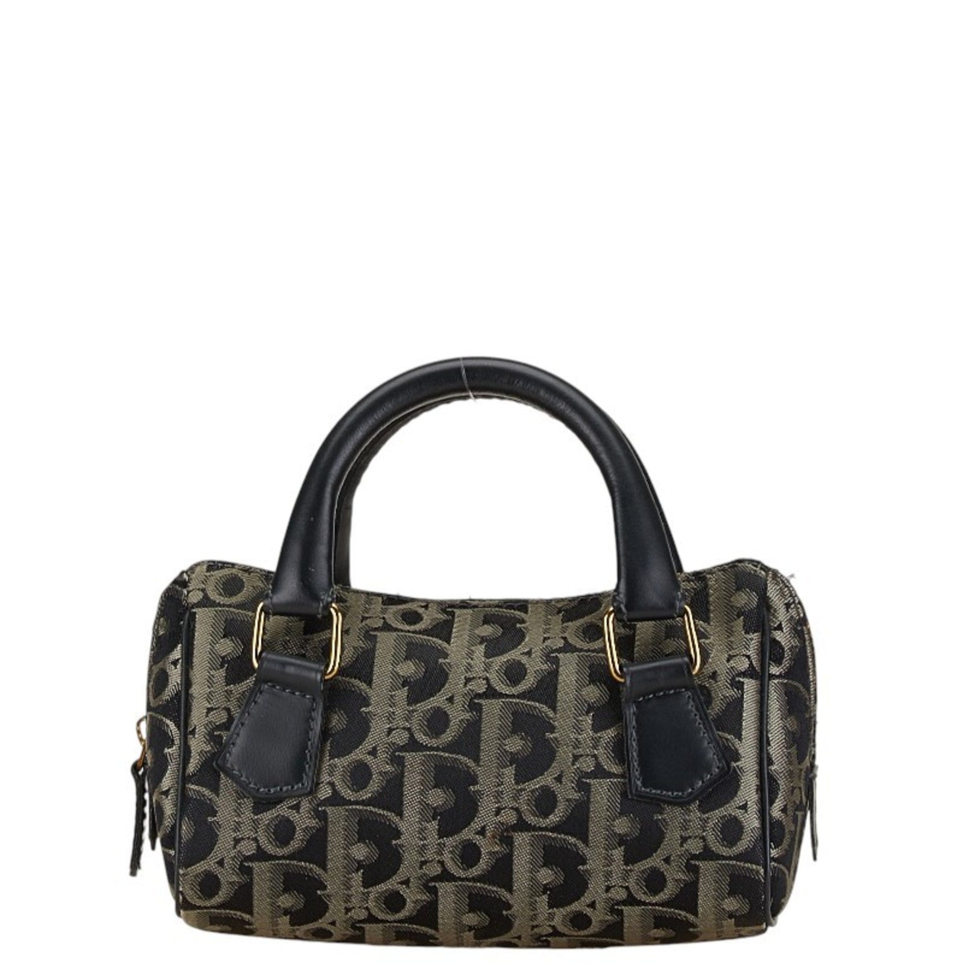 Christian Dior Navy Canvas Leather Handbag ()