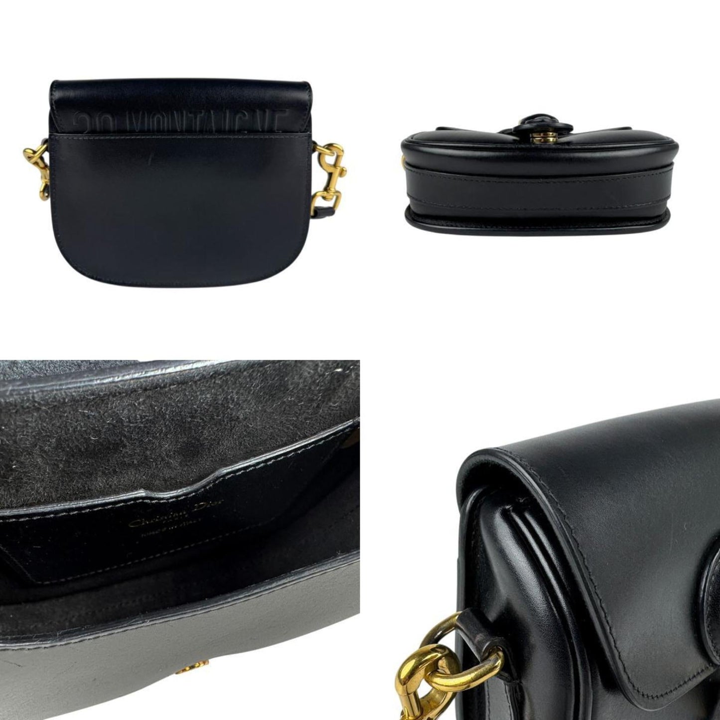 Christian Dior Black Leather Shoulder Bag ()