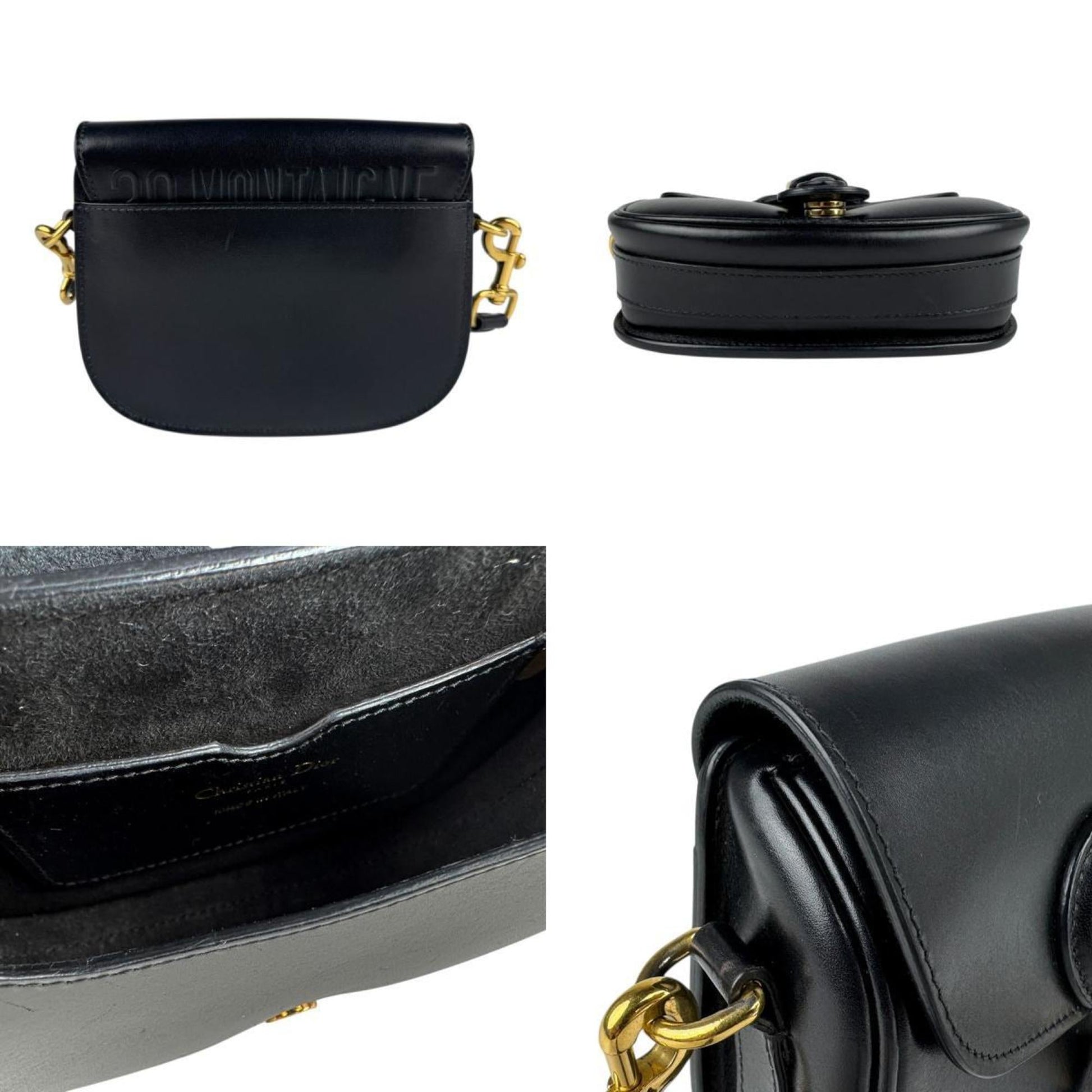 Christian Dior Black Leather Shoulder Bag ()