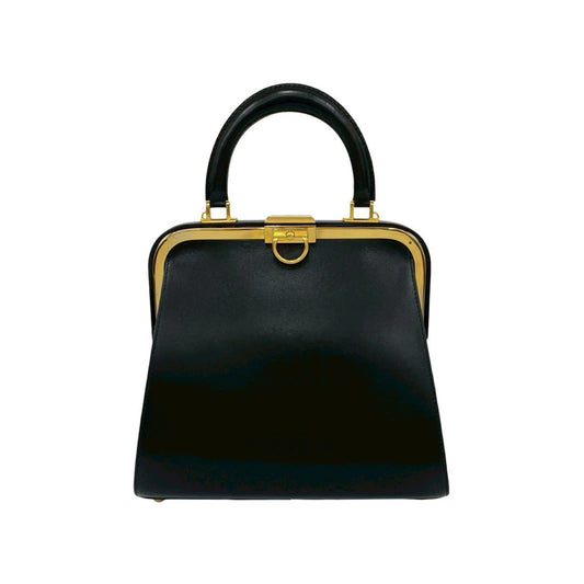 Christian Dior Black Leather Handbag Tote Bag ()