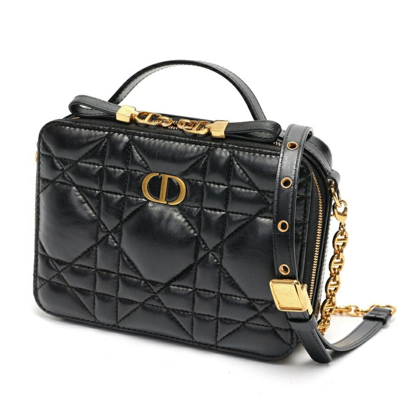Christian Dior Black Quilting Leather Handbag ()