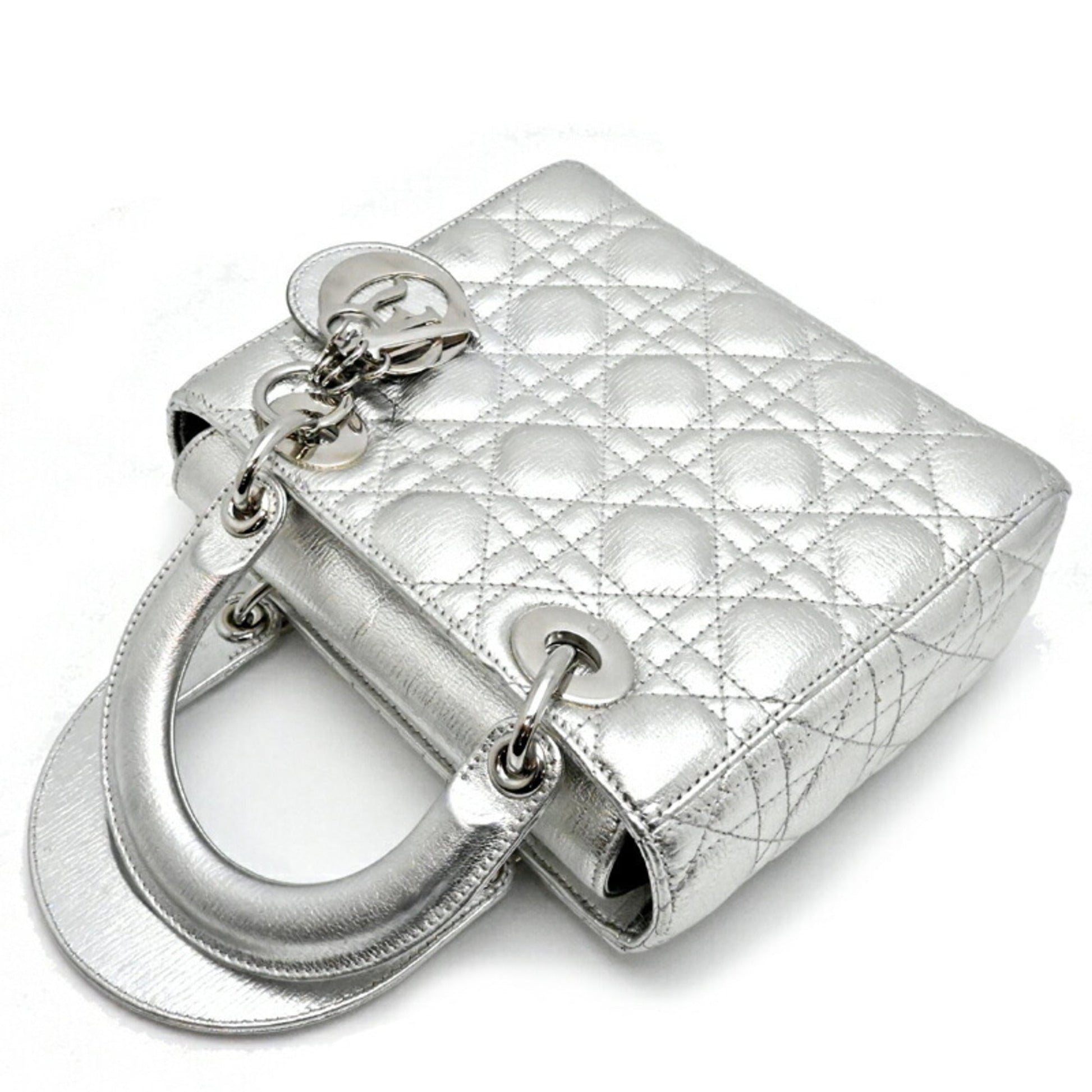 Christian Dior Silver Leather Handbag ()