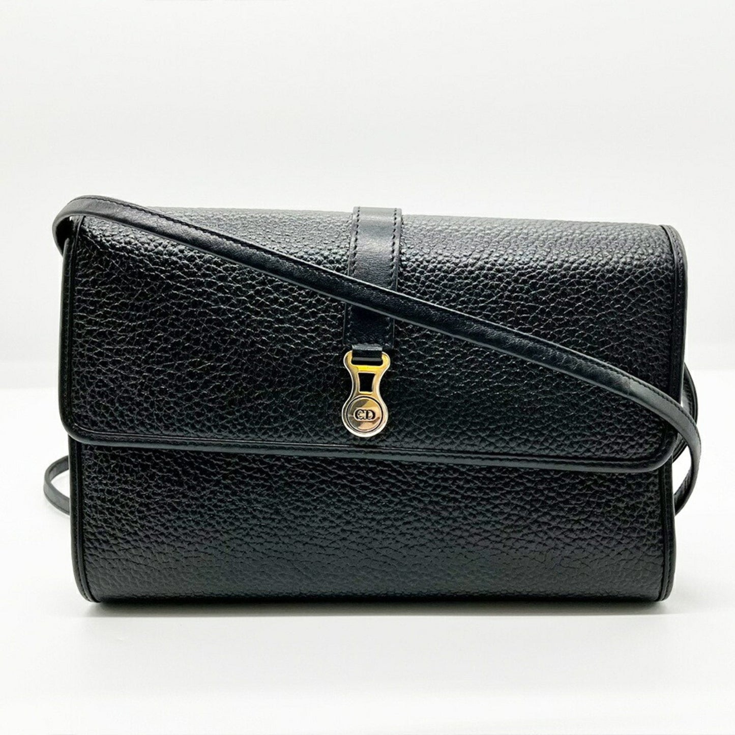 Christian Dior Black Leather Pochette Shoulder Bag ()