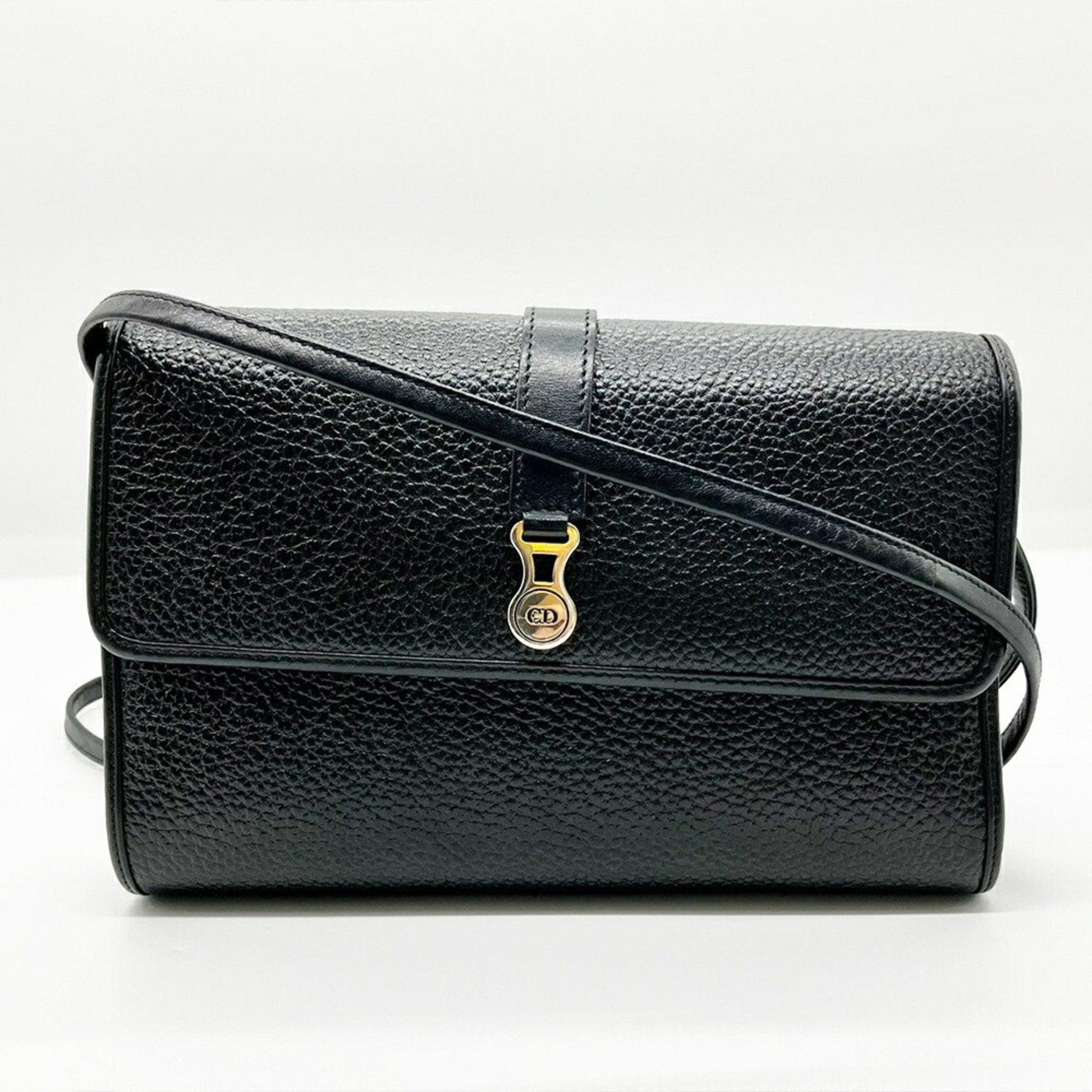 Christian Dior Black Leather Pochette Shoulder Bag ()
