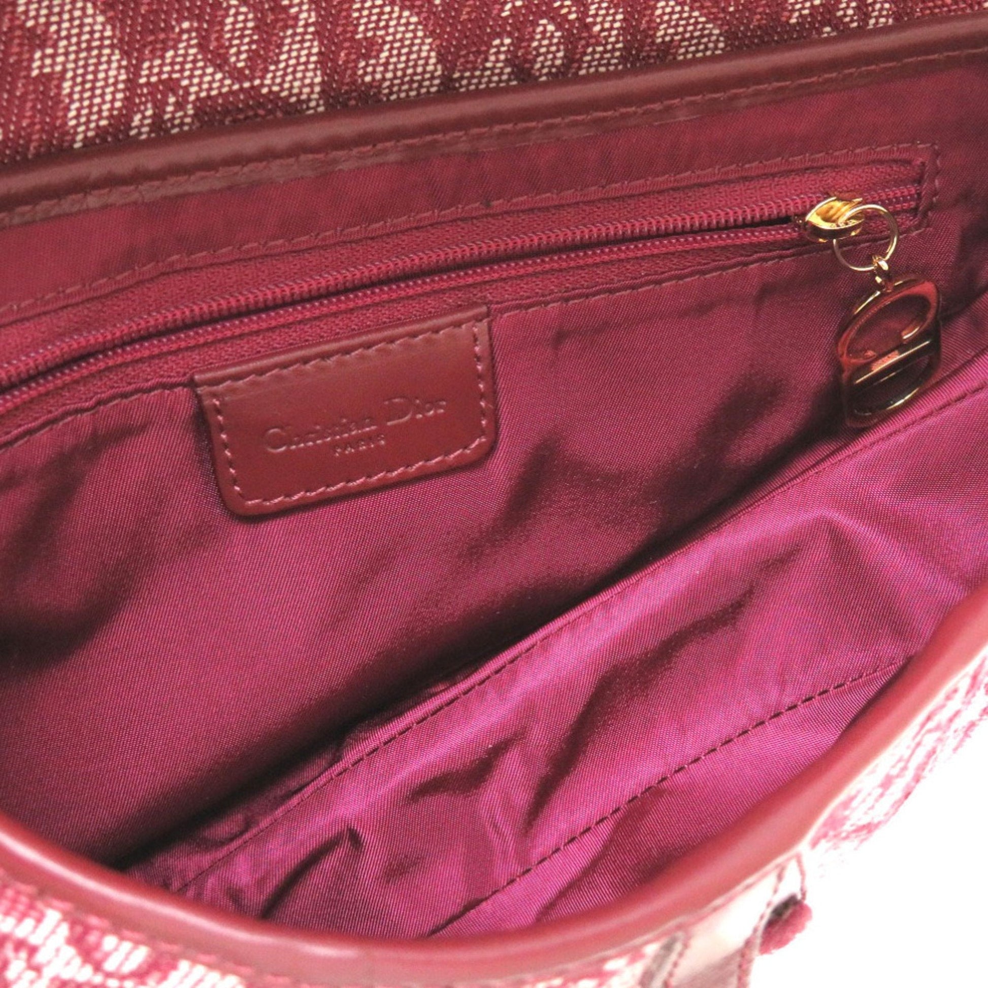 Christian Dior Trotter Bordeaux Trotter Leather Handbag Saddle Bag ()