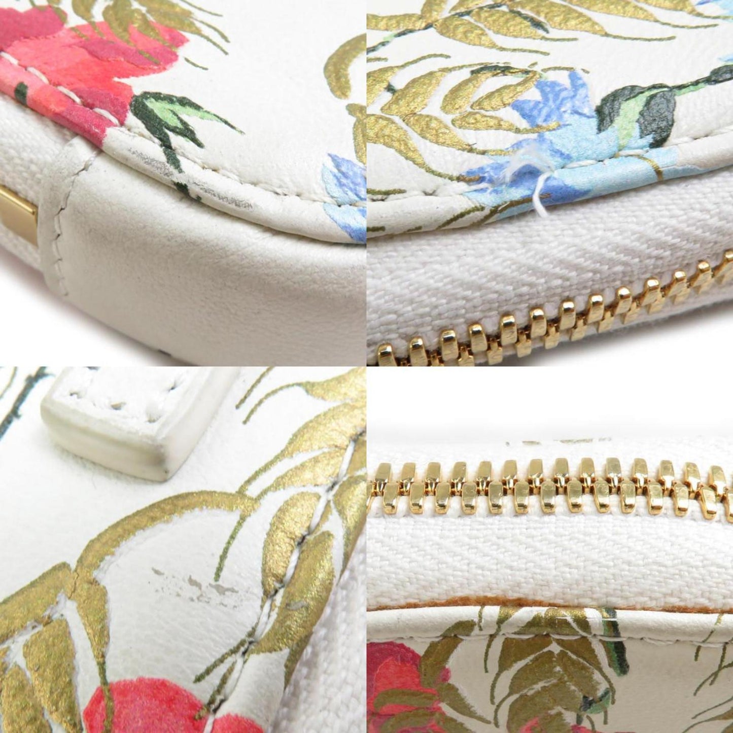Christian Dior Ivory Multi-Color Leather Pouch ()