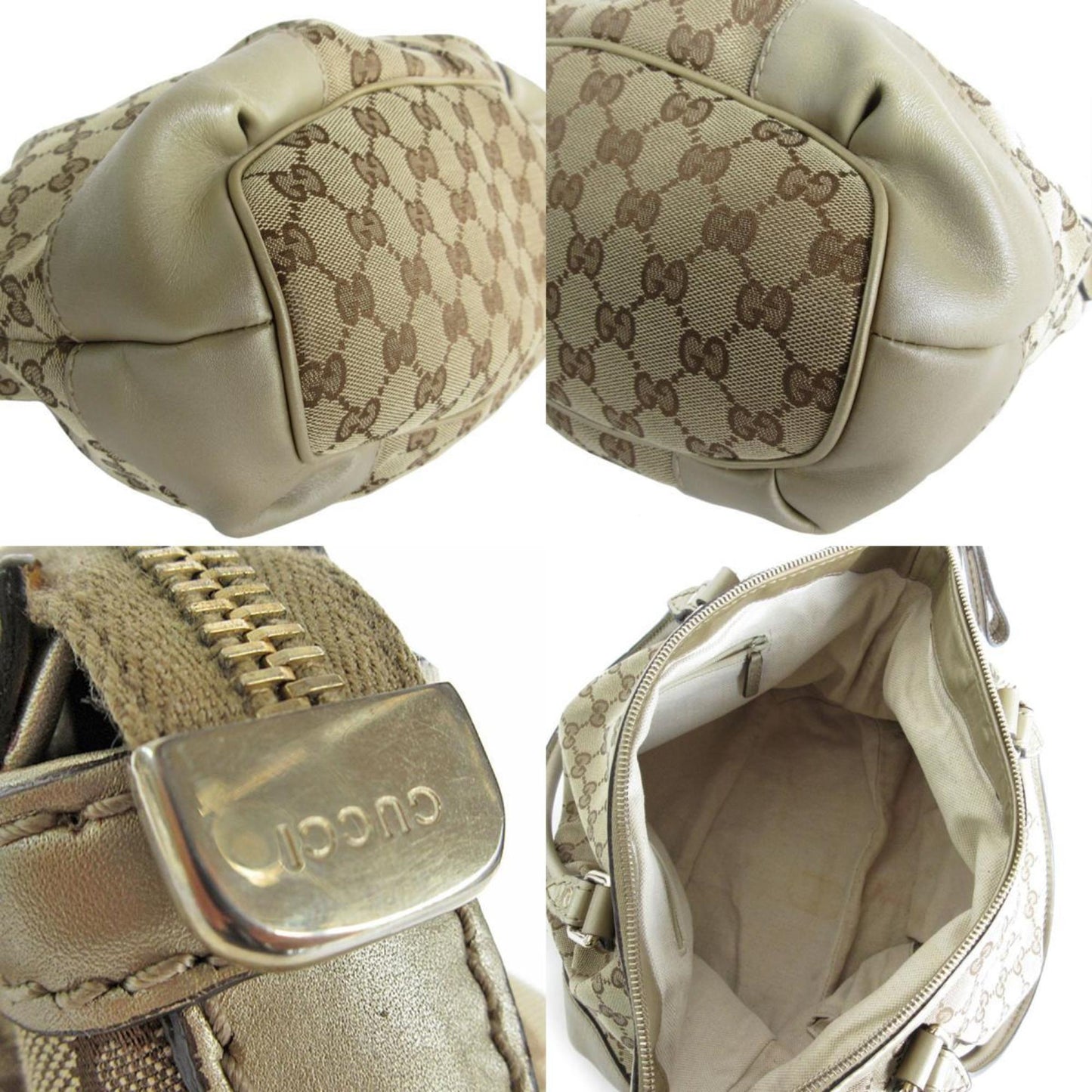 Gucci Leather Canvas Handbag