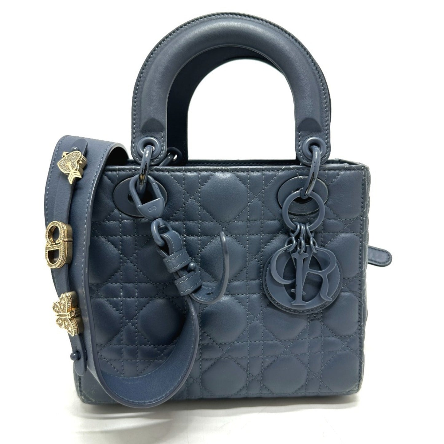 Christian Dior Blue Leather Handbag Shoulder Bag ()